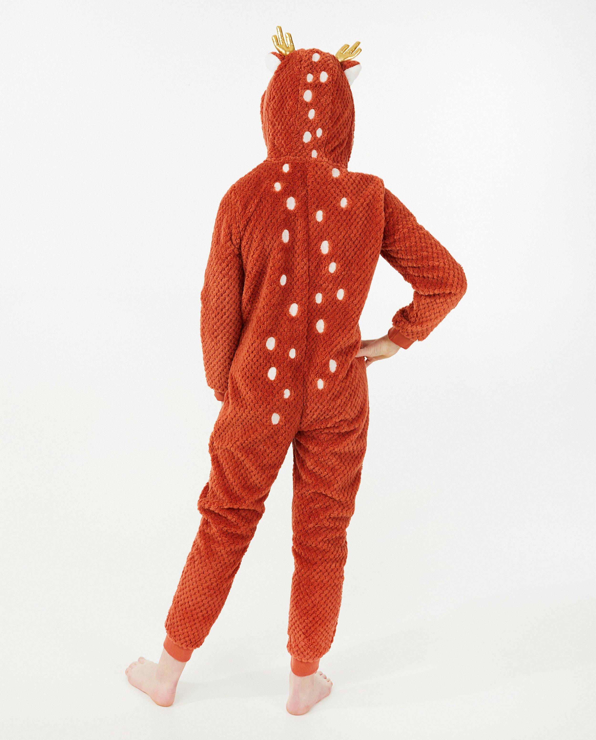 Nachtkleding - Bruine onesie, 7-14 jaar