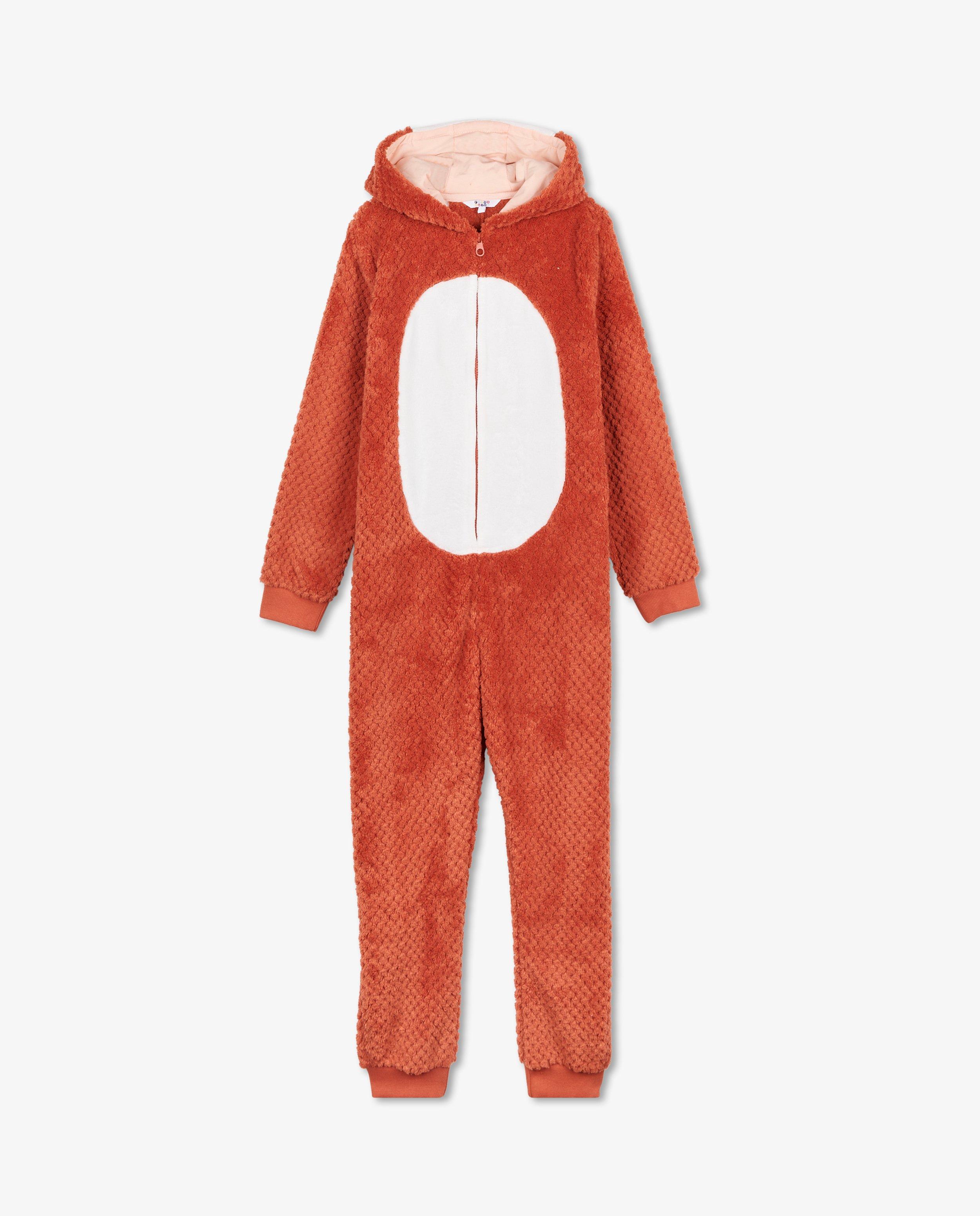 Nachtkleding - Bruine onesie, 7-14 jaar