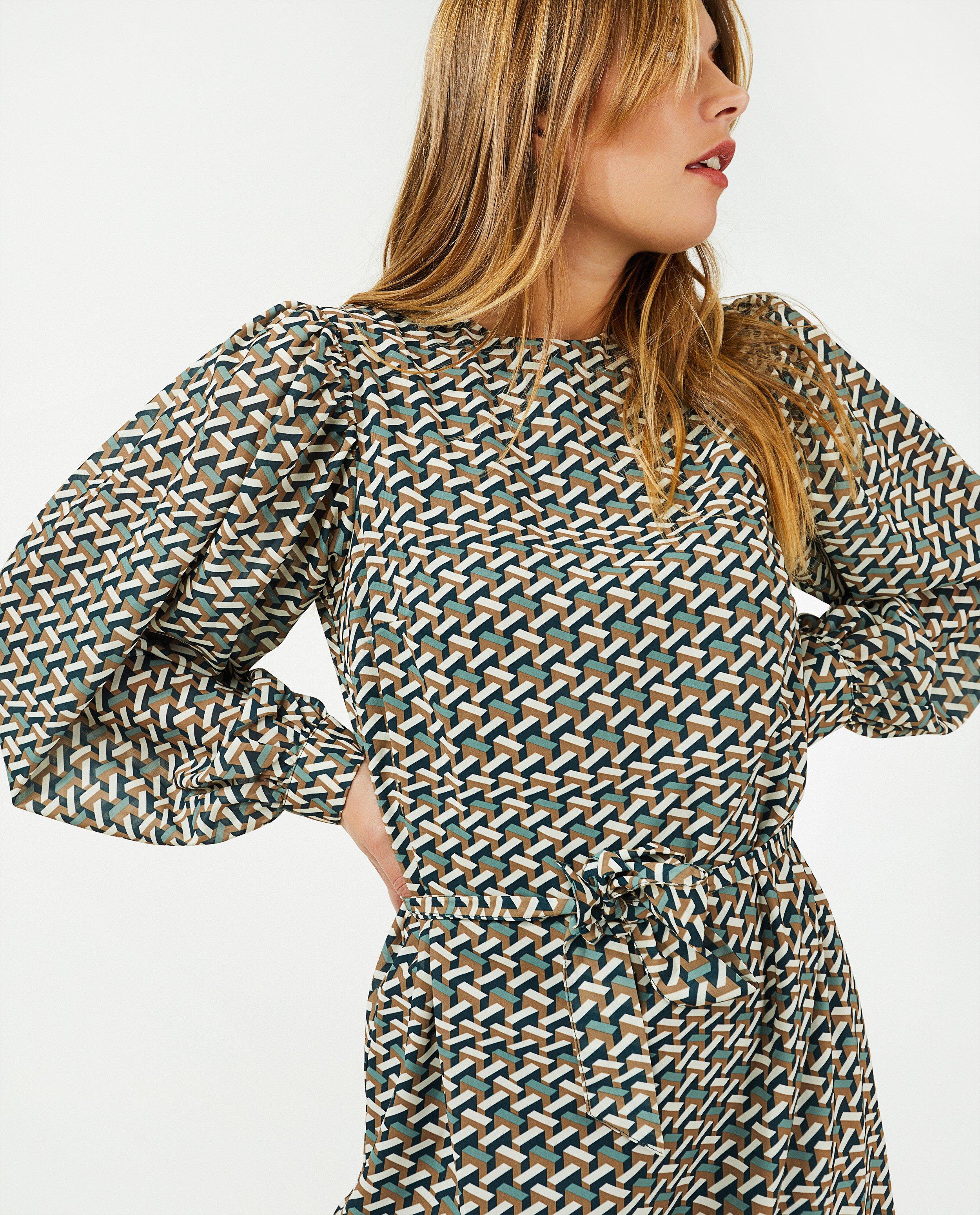 Panterprint Zeegroene Jurk Groene Jurk Met Print Sora Allover Sora