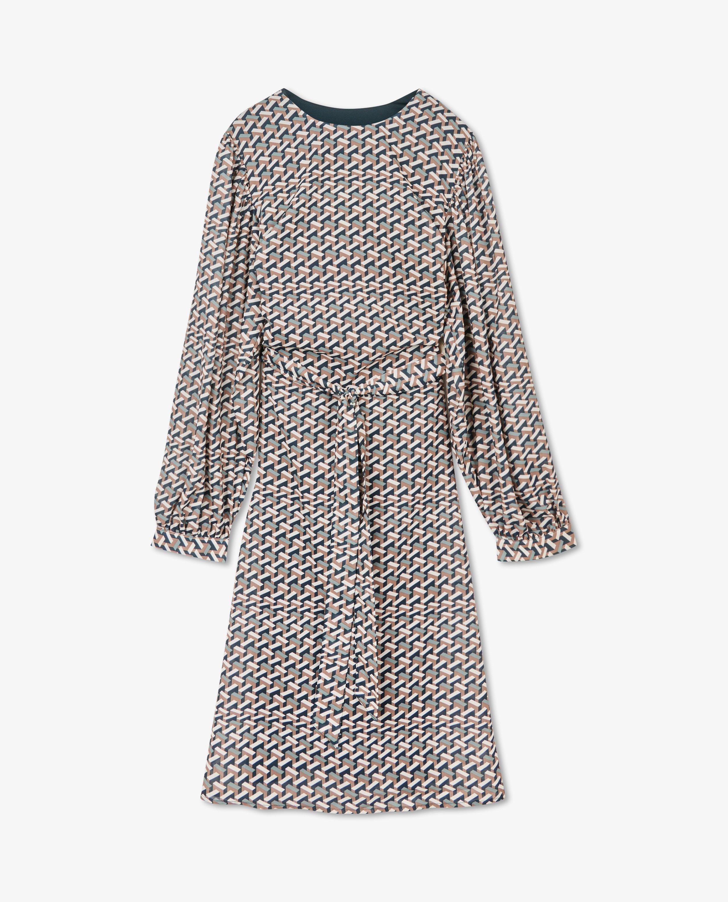 Kleedjes - Groene jurk met print Sora