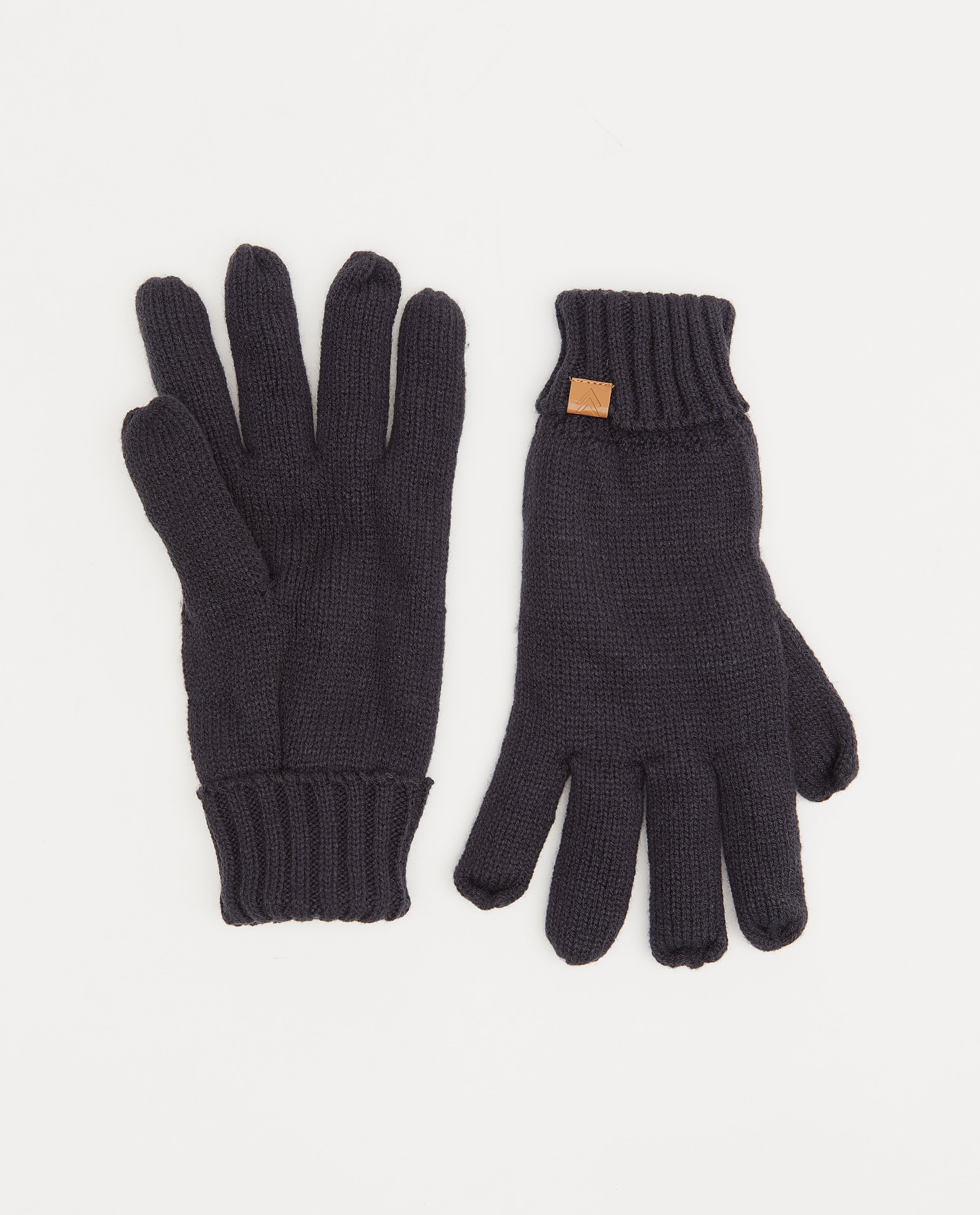 Leer tobben positie Donkerblauwe handschoenen met fleece JBC | JBC België België