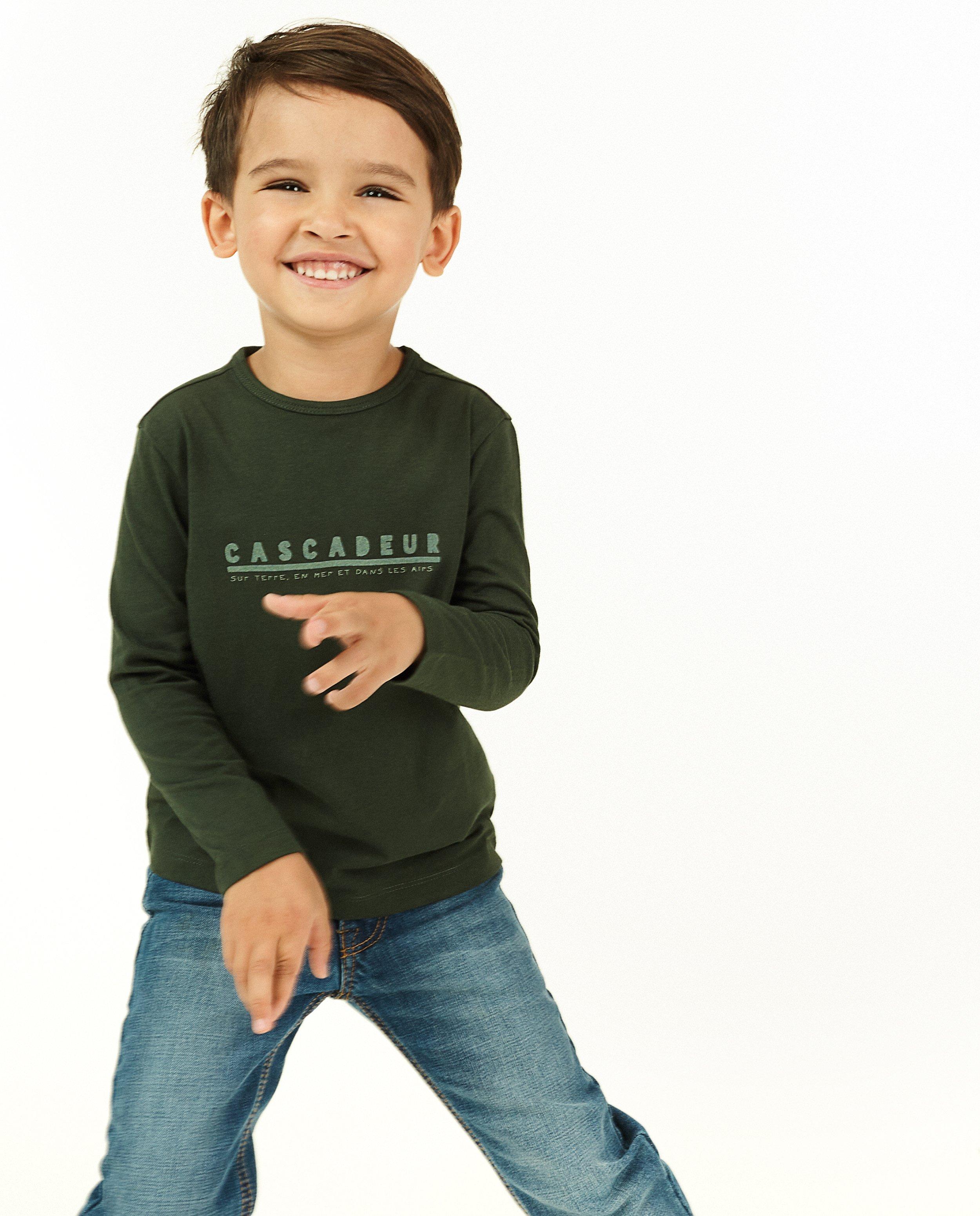 T-shirts - Groene longsleeve met FR opschrift