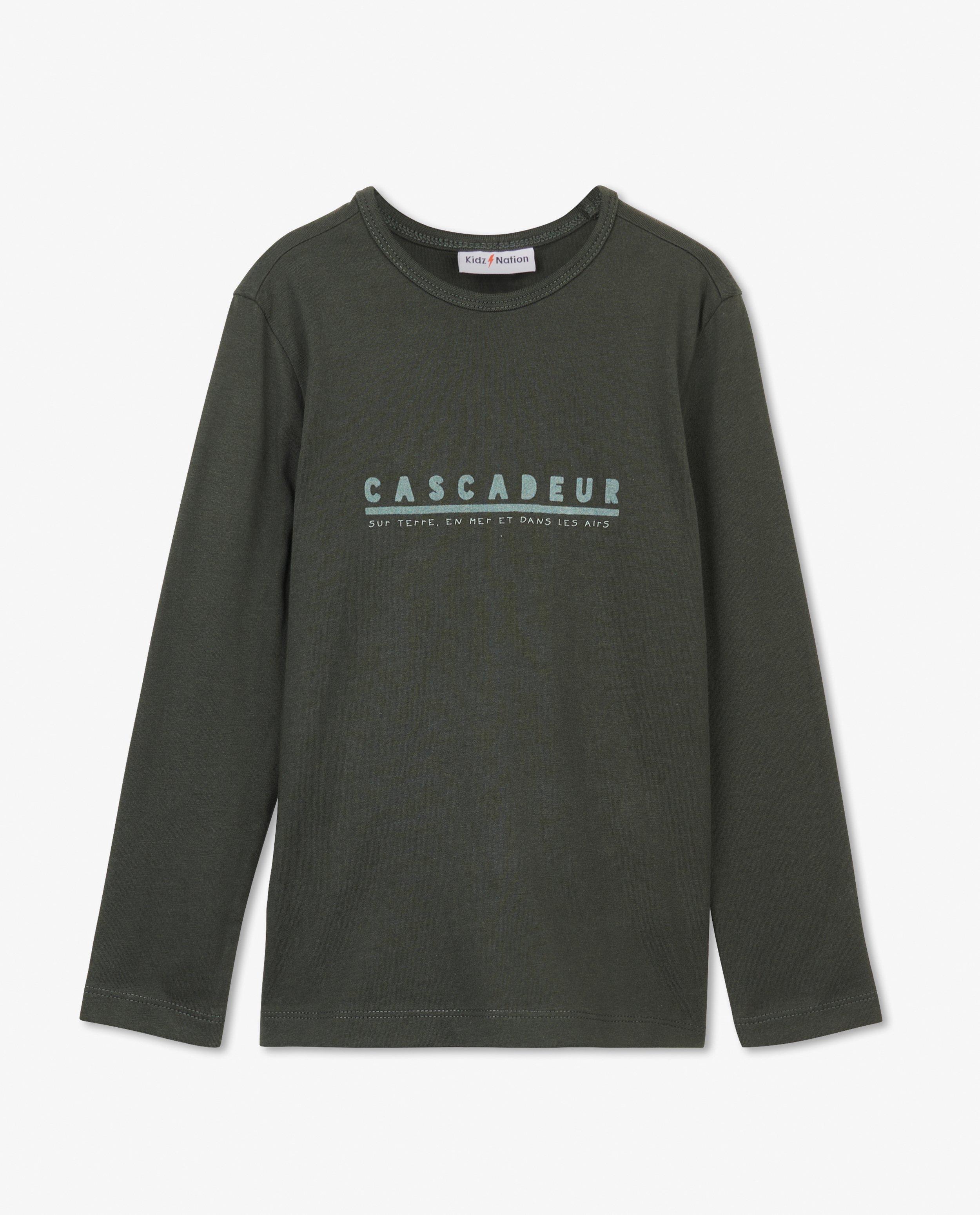 T-shirts - Groene longsleeve met FR opschrift