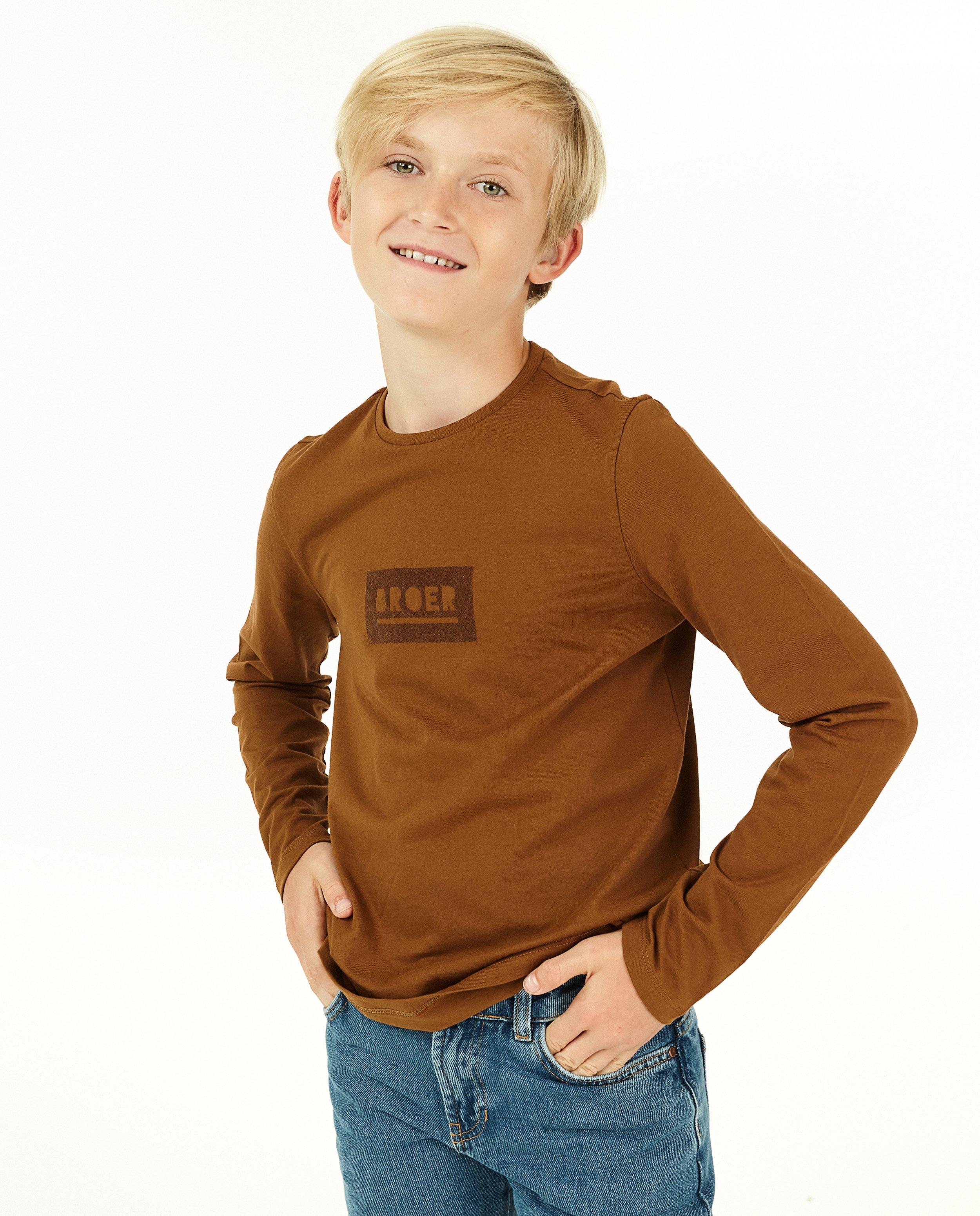 T-shirts - Kaki longsleeve met NL opschrift