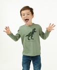 T-shirts - Groene longsleeve met dino-print