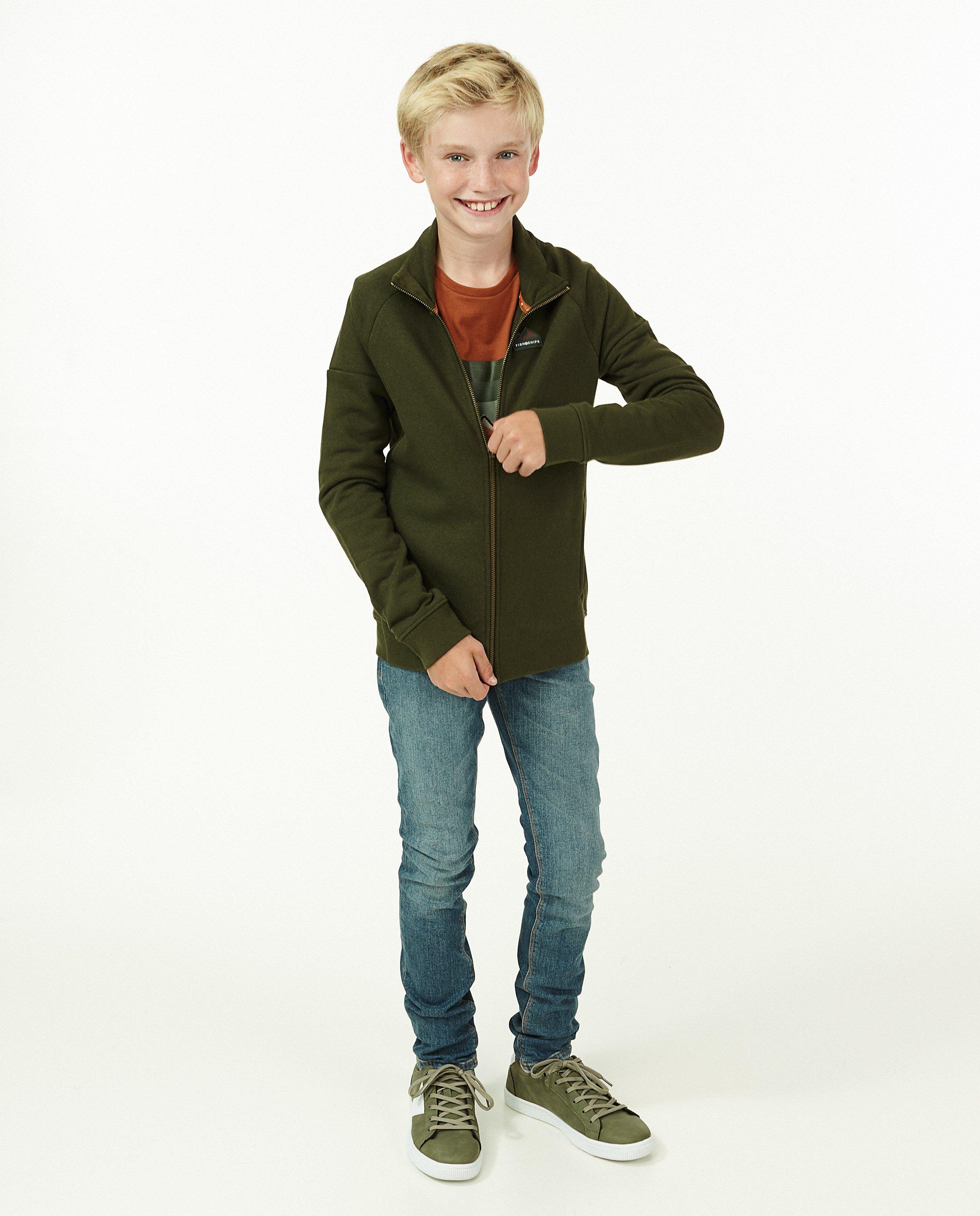 Groen sweatvest - met rits - Fish & Chips