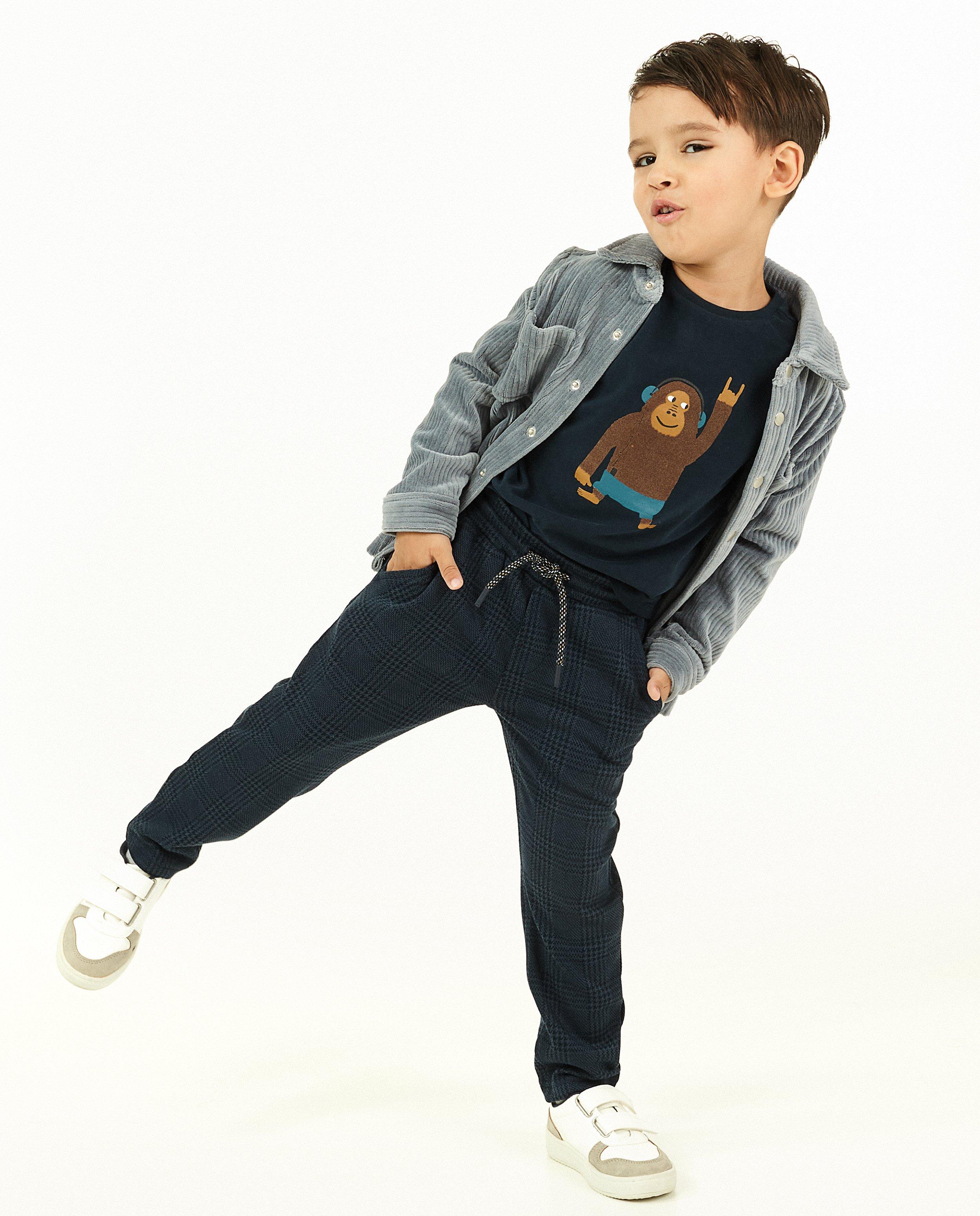 T-shirt bleu à manches longues, imprimé - imprimé animal - Kidz Nation