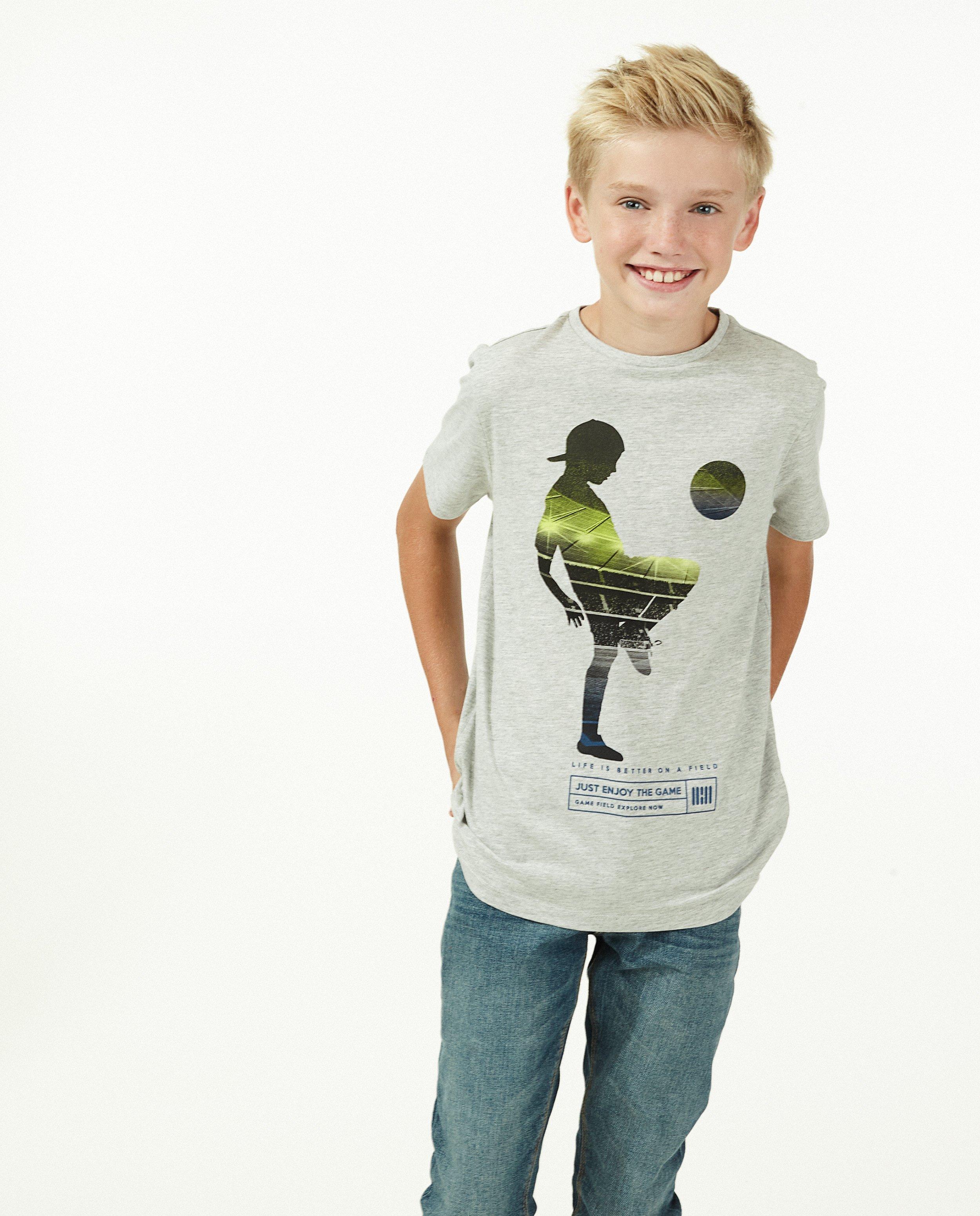 T-shirts - Lichtgrijs T-shirt met print