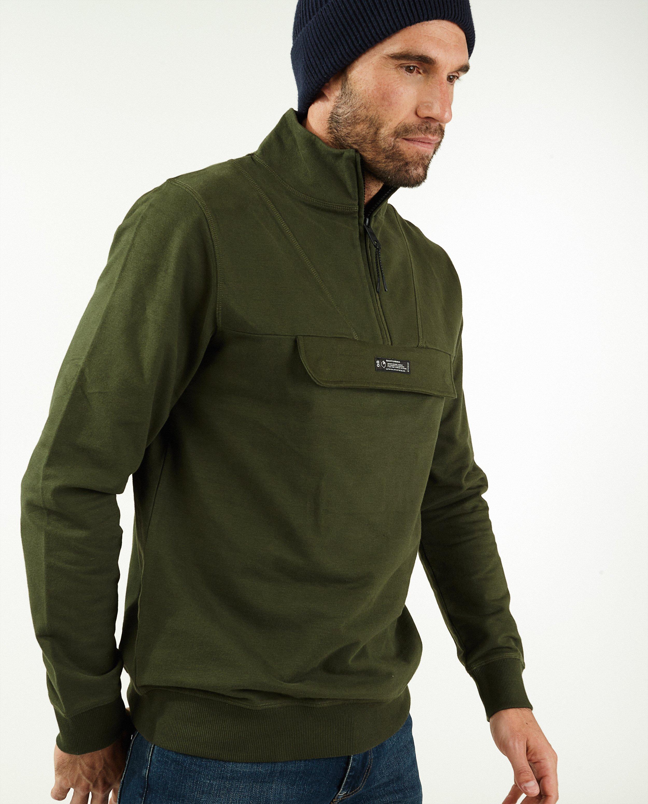 Sweats - Sweat vert avec fermeture à glissière