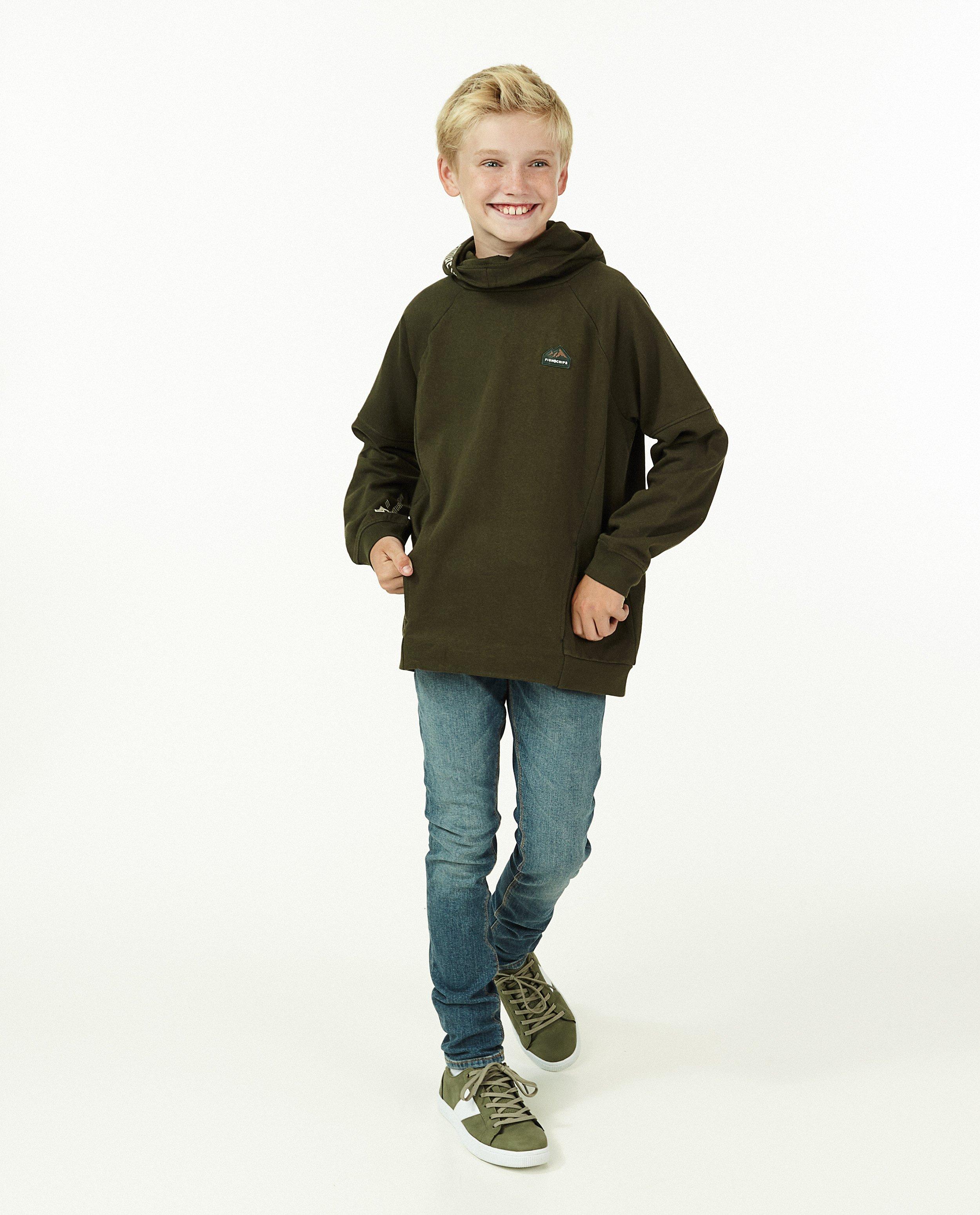 Hoodie kaki - avec du fleece - Fish & Chips