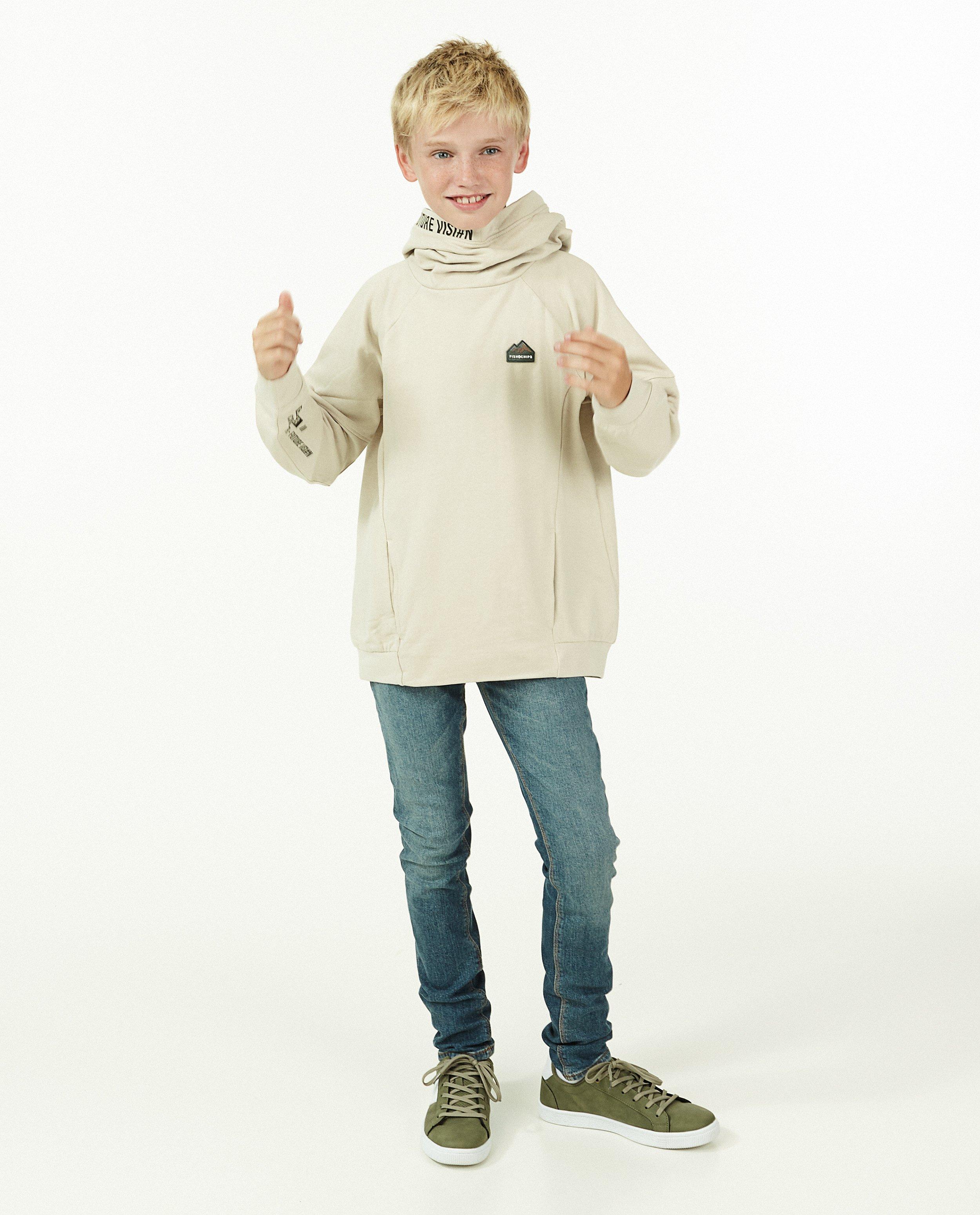 Hoodie écru - avec du fleece - Fish & Chips