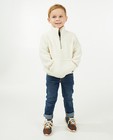 Witte sweater van teddy - met korte rits - Kidz Nation