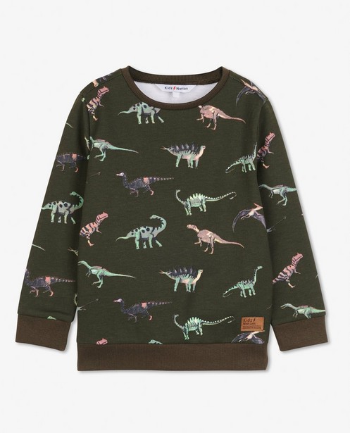 Sweaters - Donkergroene sweater met print