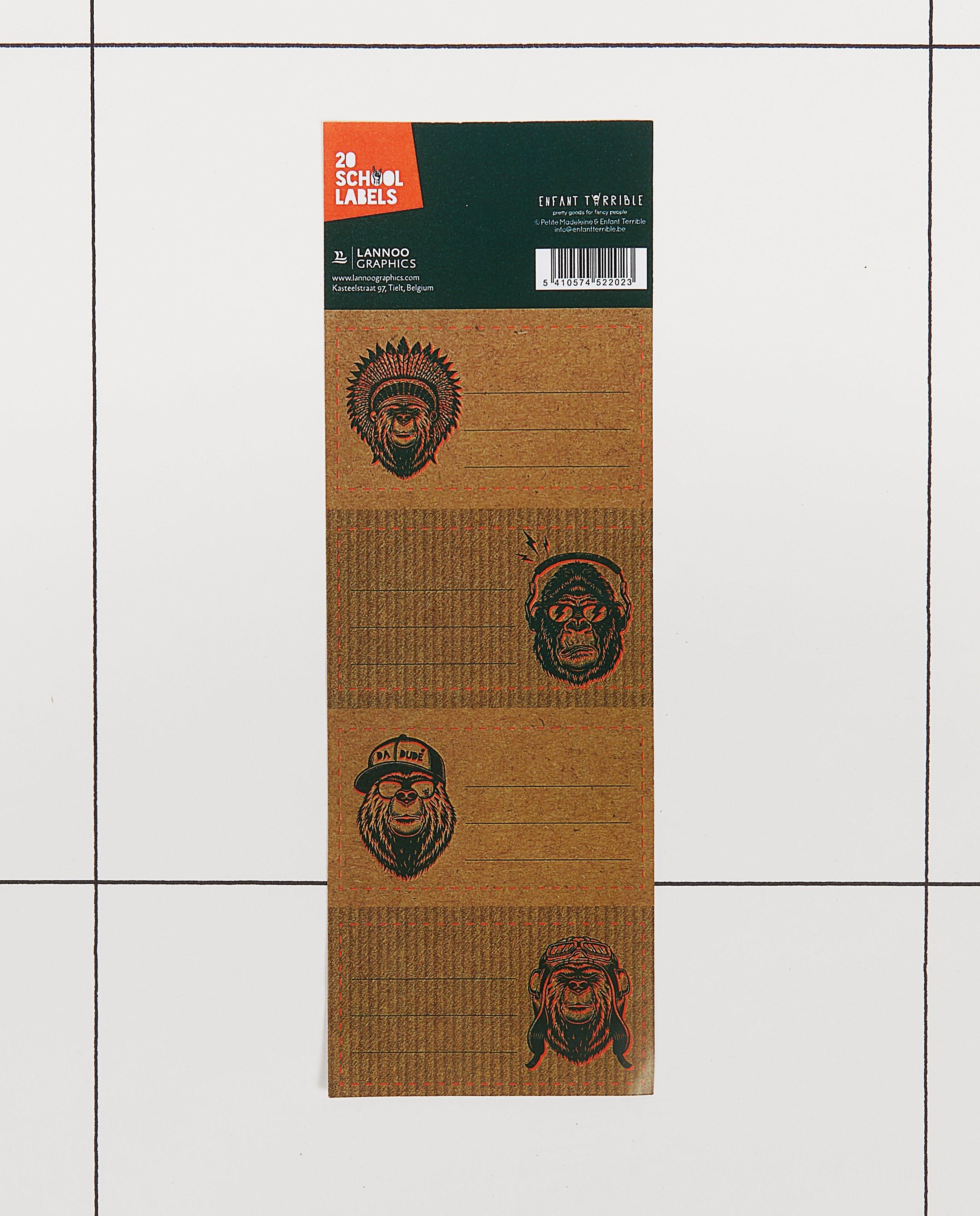 20 schooletiketten Enfant Terrible - met print - JBC