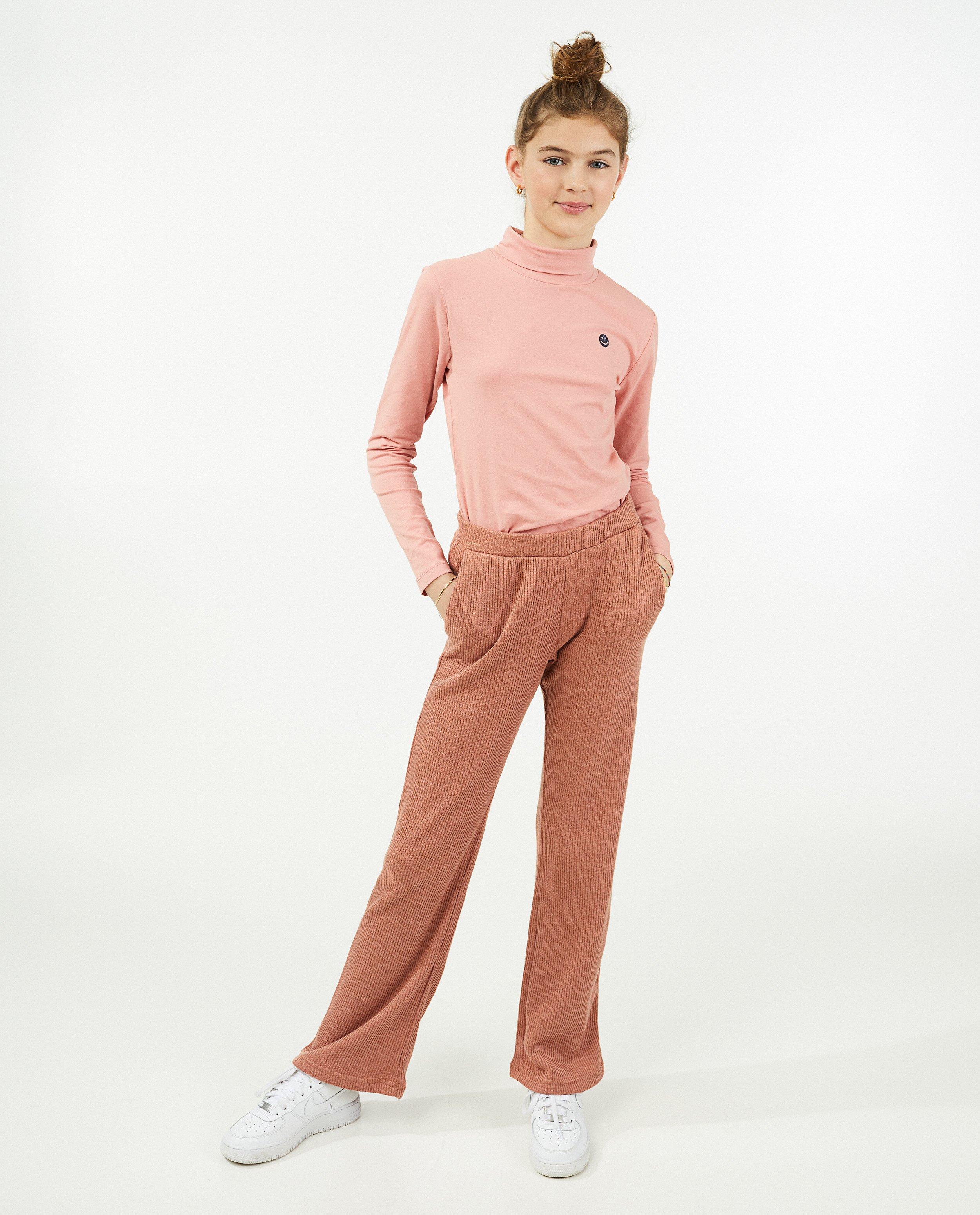 Donkerroze broek met rib Pieces - gerecycleerd polyester - Pieces
