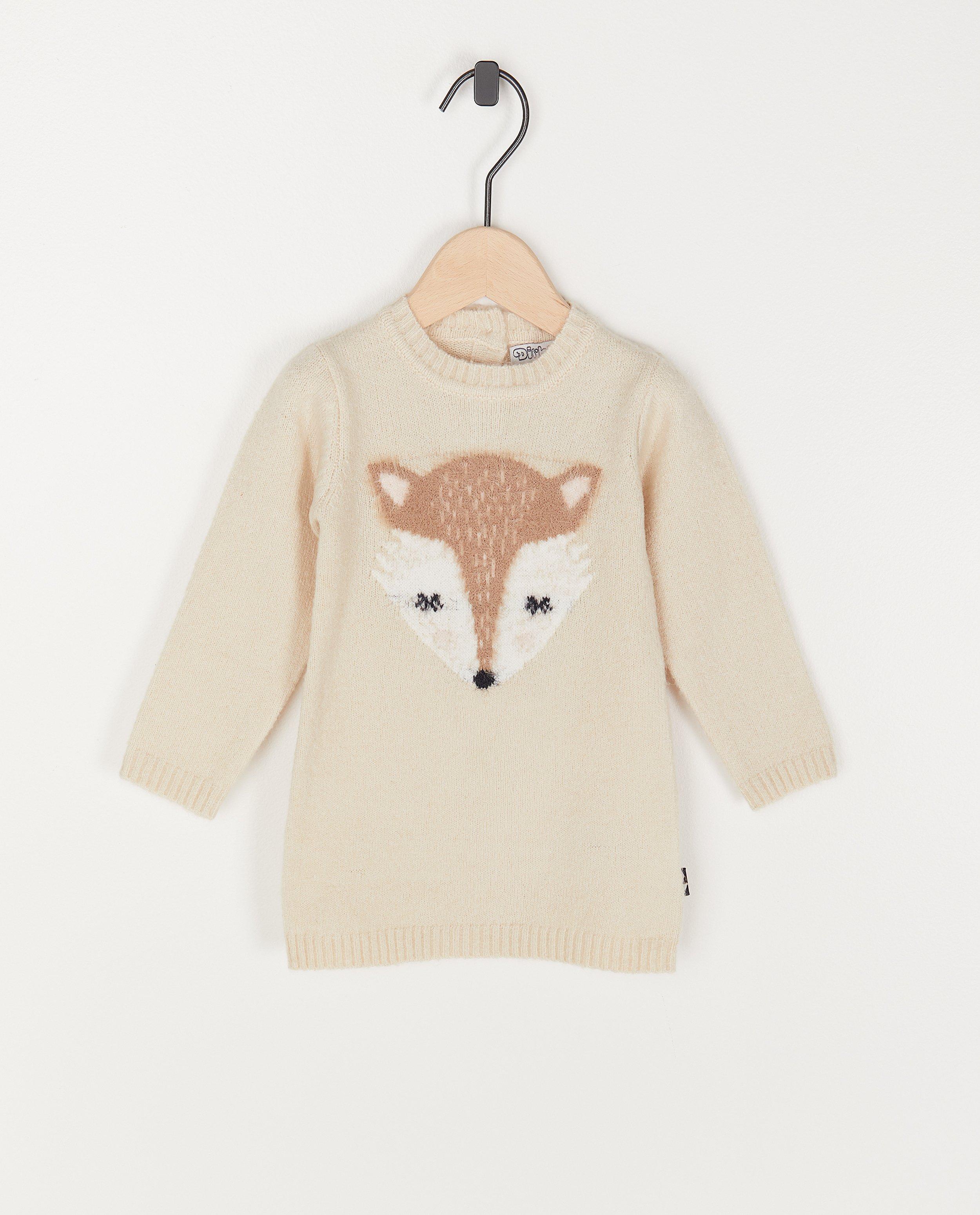 Beige jurk van fijne brei Dirkje - null - Dirkje