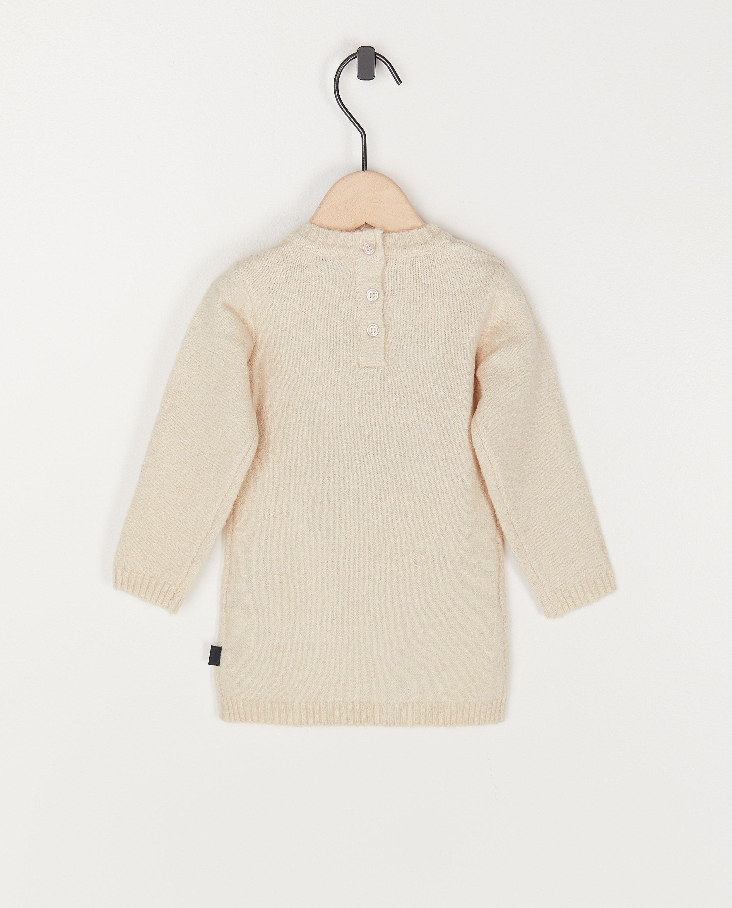 Kleedjes - Beige jurk van fijne brei Dirkje