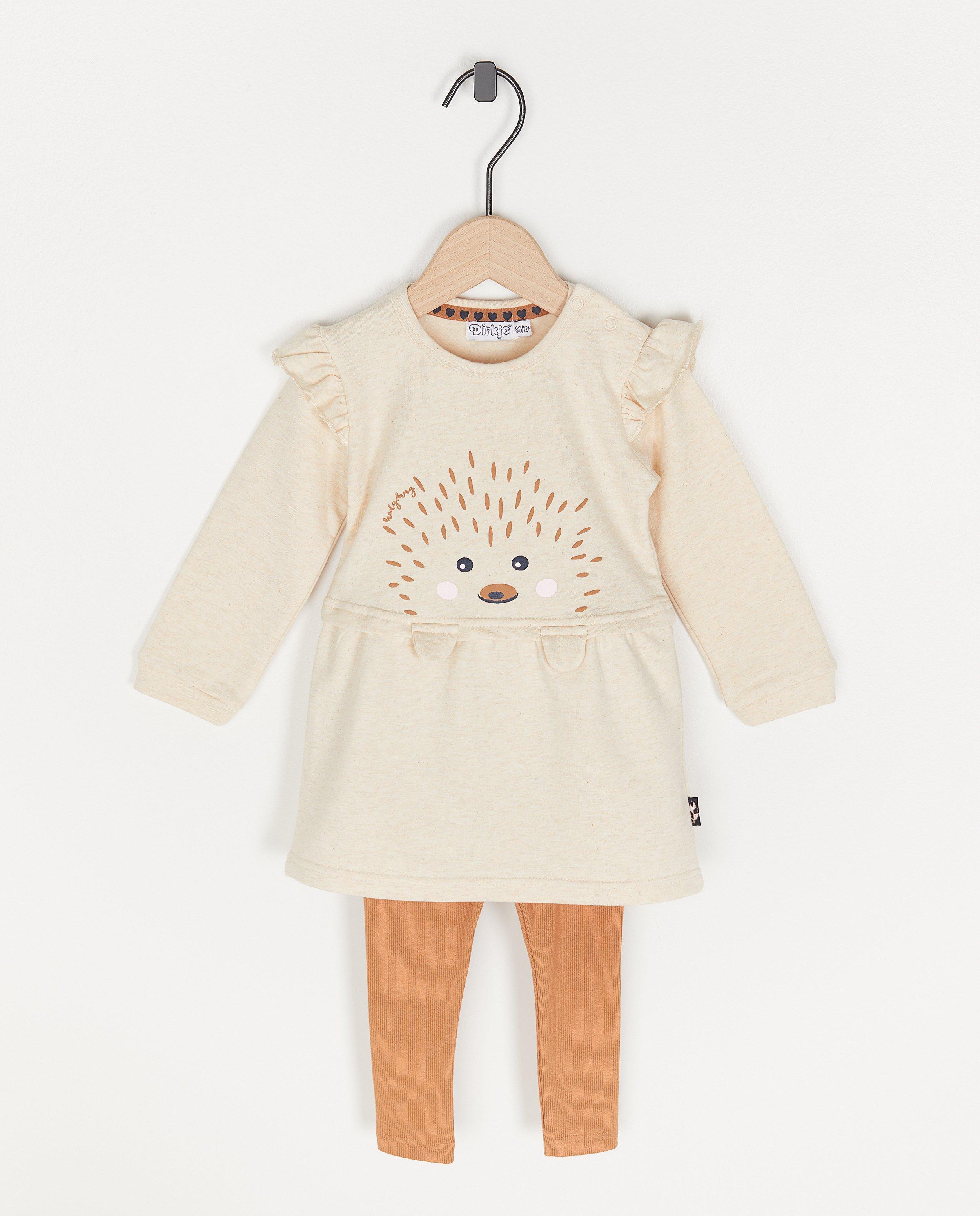 Set: beige jurkje + legging Dirkje - null - Dirkje