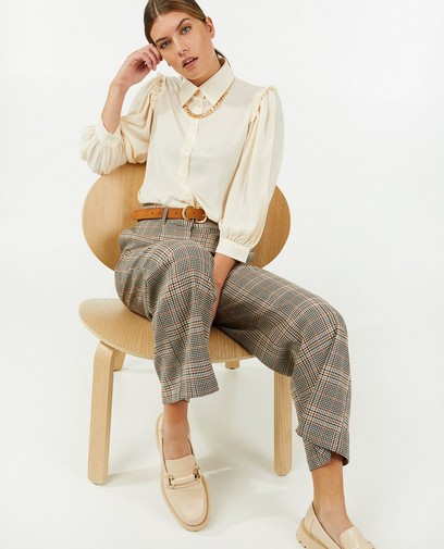 Offwhite hemd met ruches Sora Offwhite hemd met ruches Sora