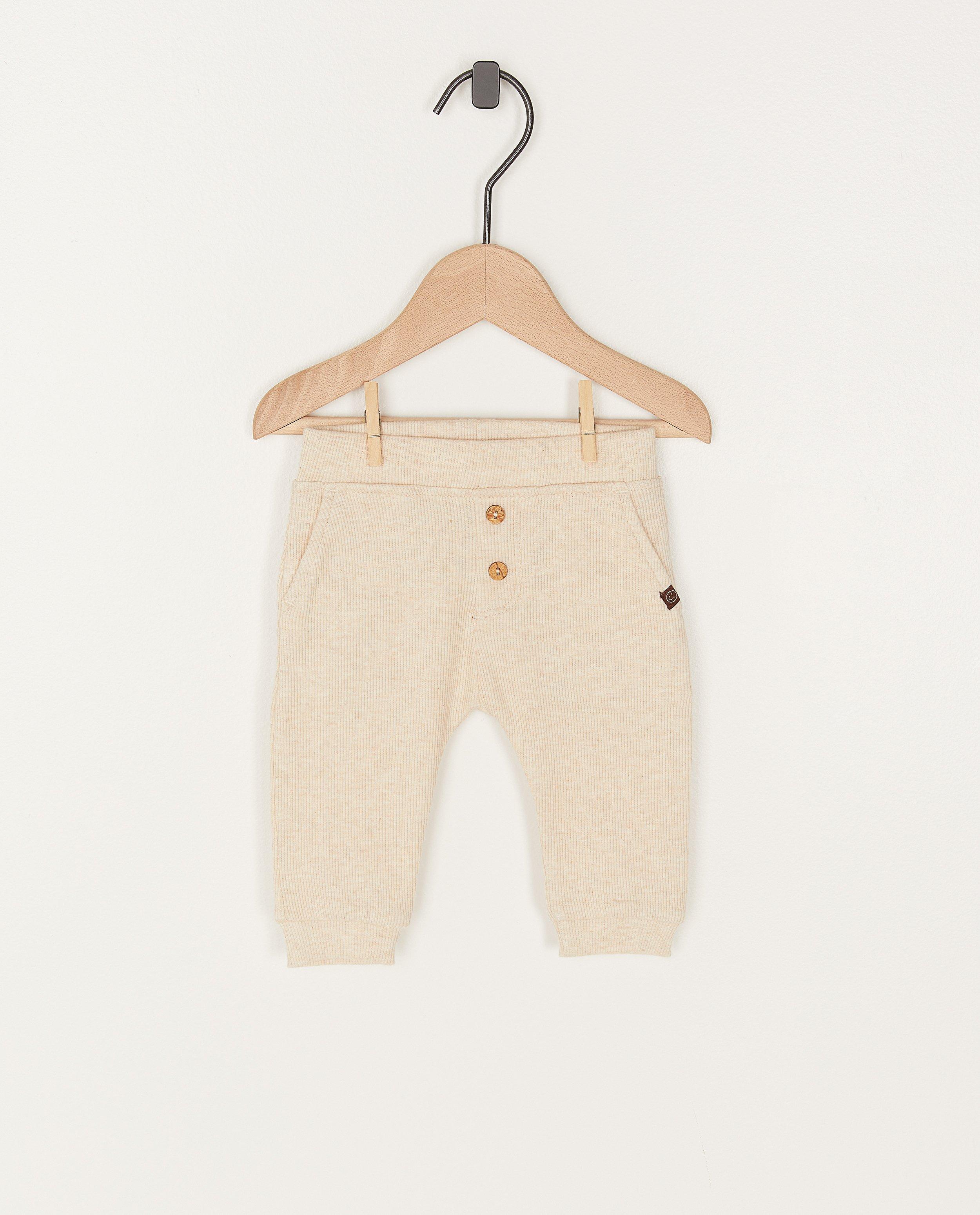 Beige broekje met rib - null - Newborn 50-68