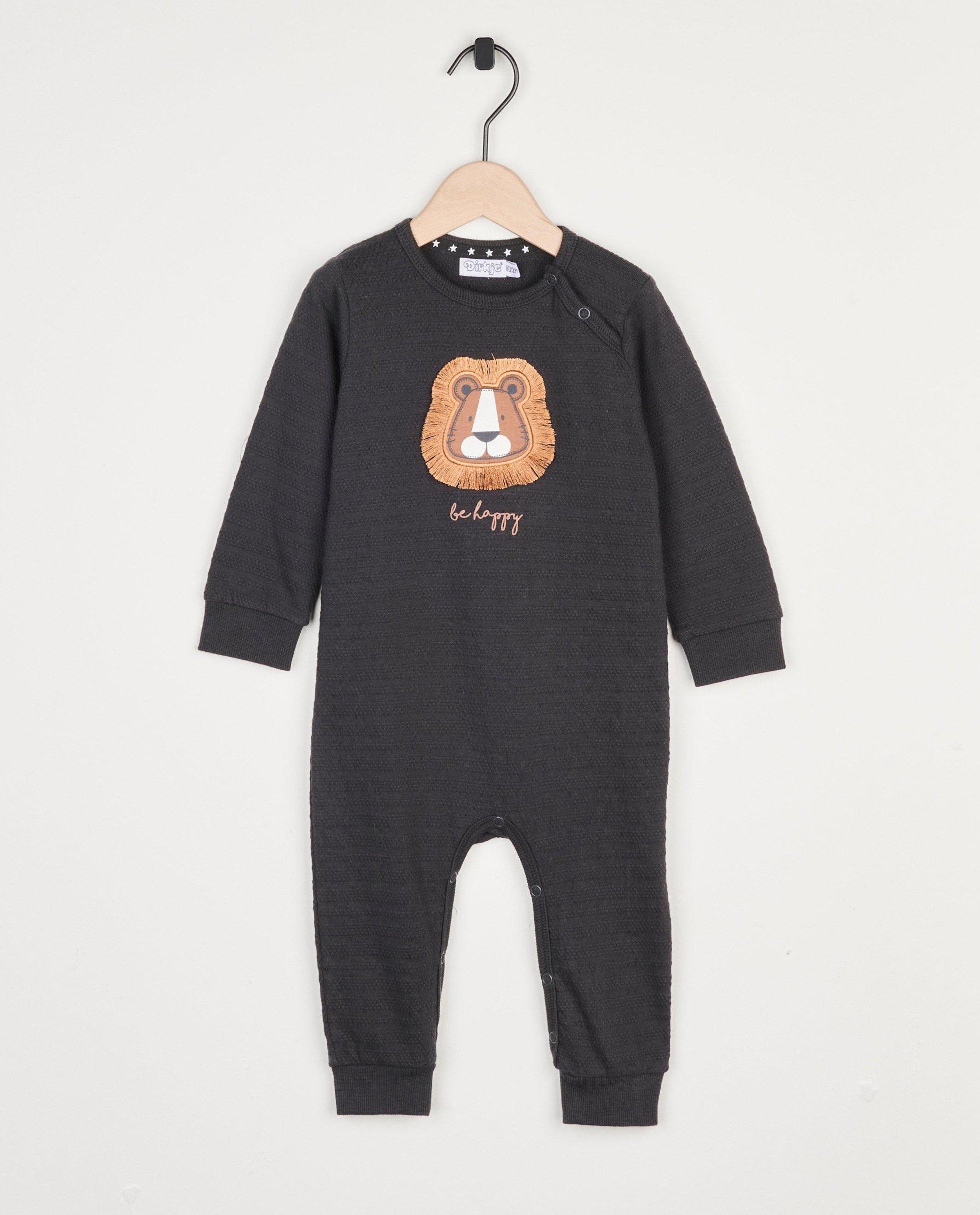 Ensemble : grenouillère + pantoufles chaussettes Dirkje - gris foncé - Dirkje