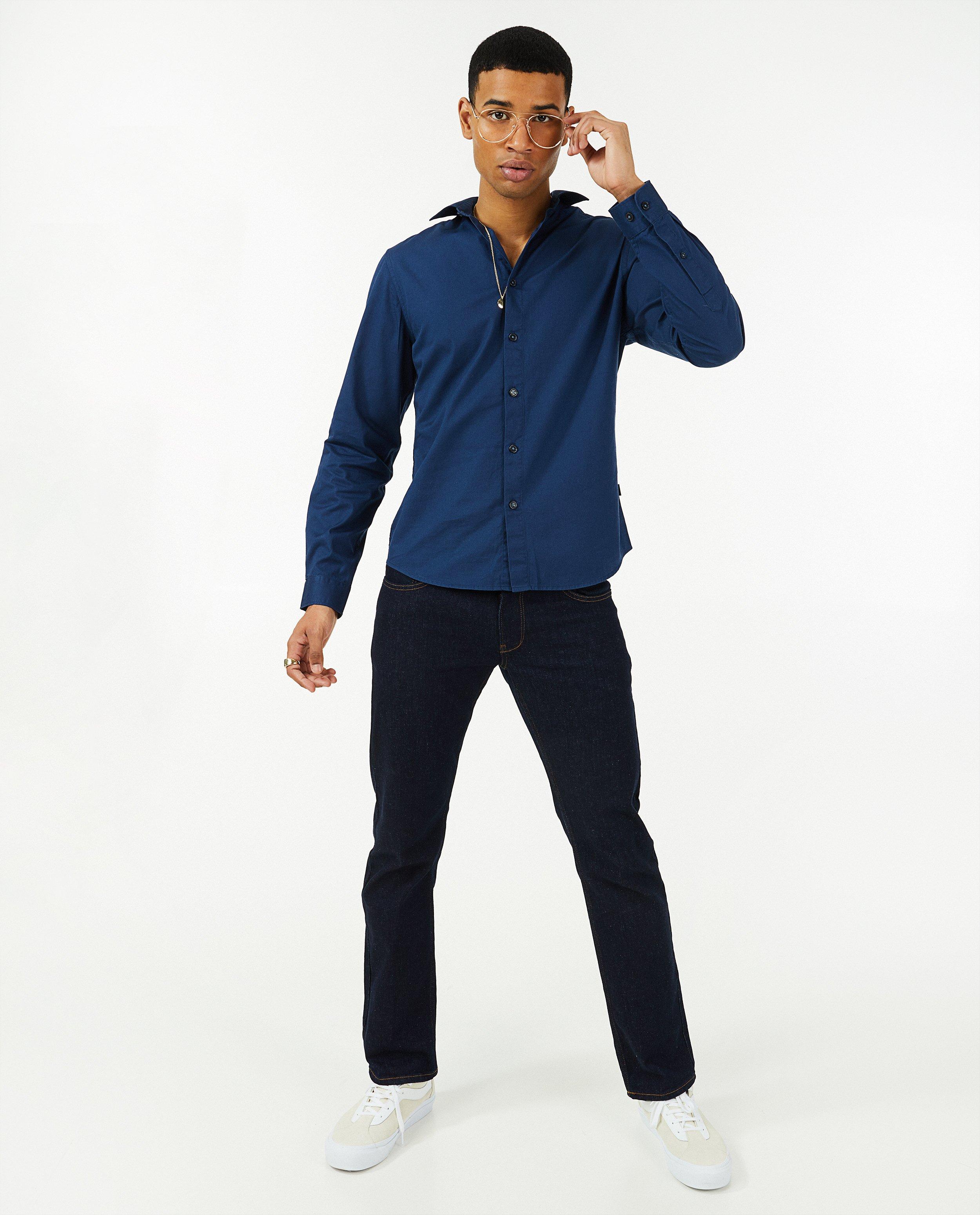 Hemden - Blauw hemd, heren