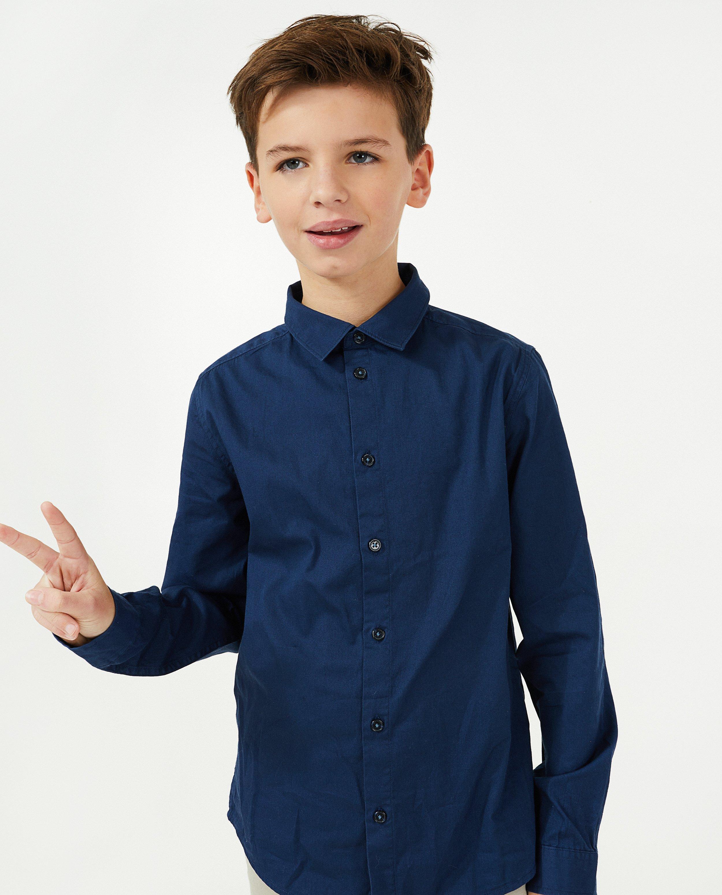 Hemden - Blauw hemd, 7-14 jaar