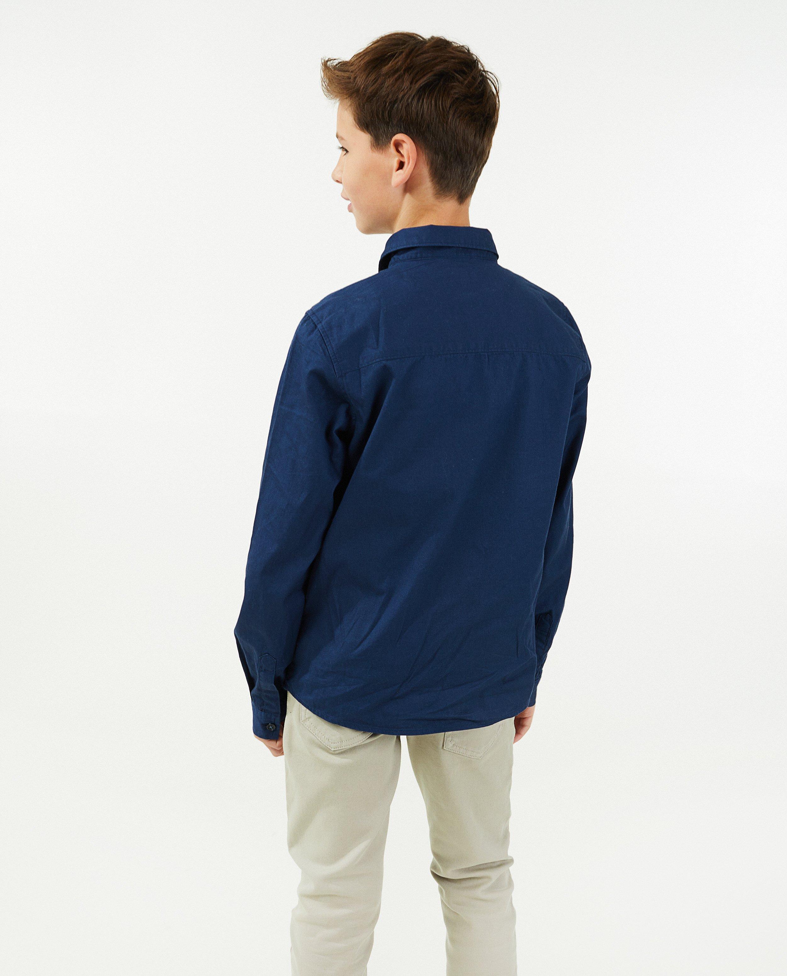 Hemden - Blauw hemd, 7-14 jaar