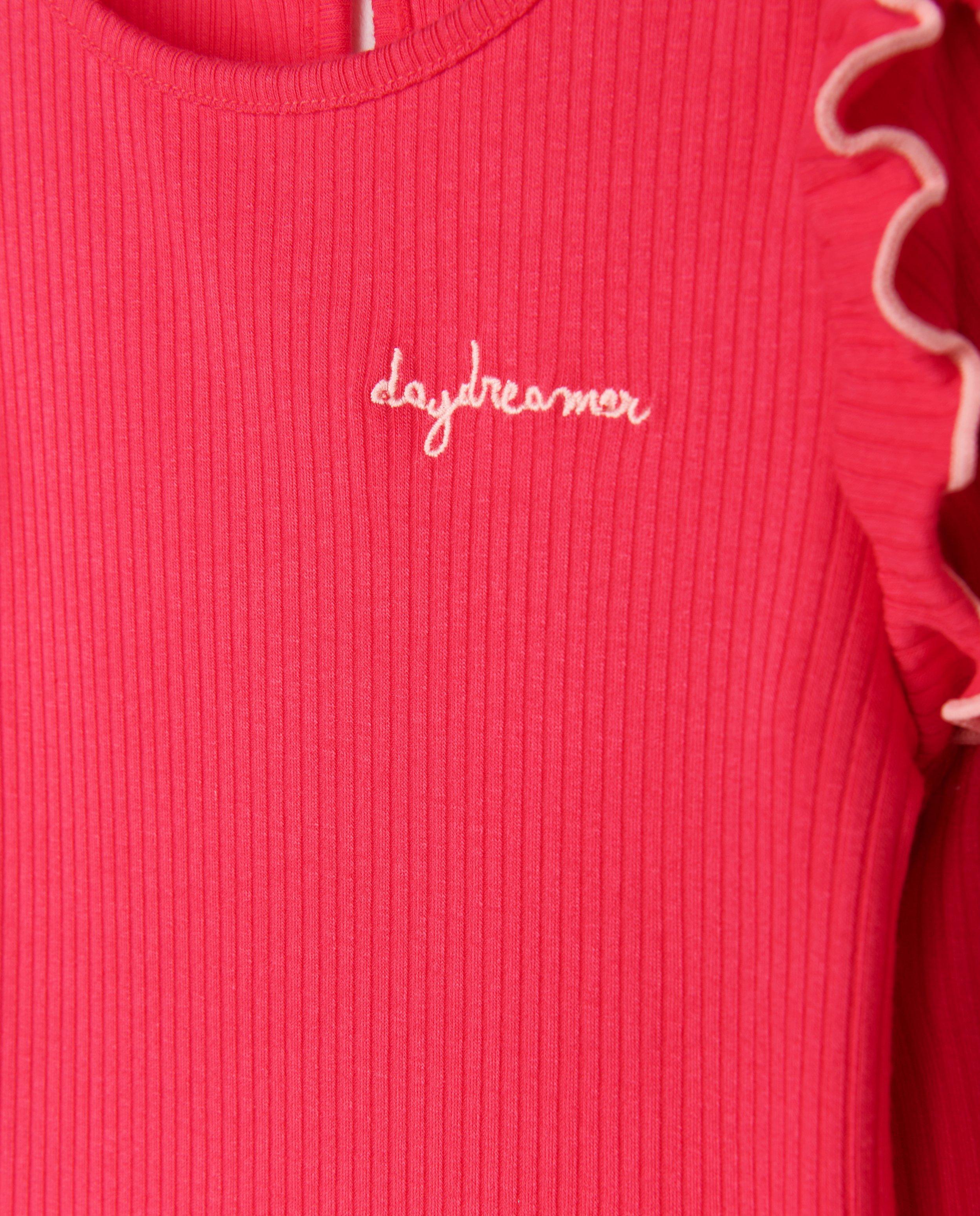 T-shirts - T-shirt à manches longues fuchsia côtelé