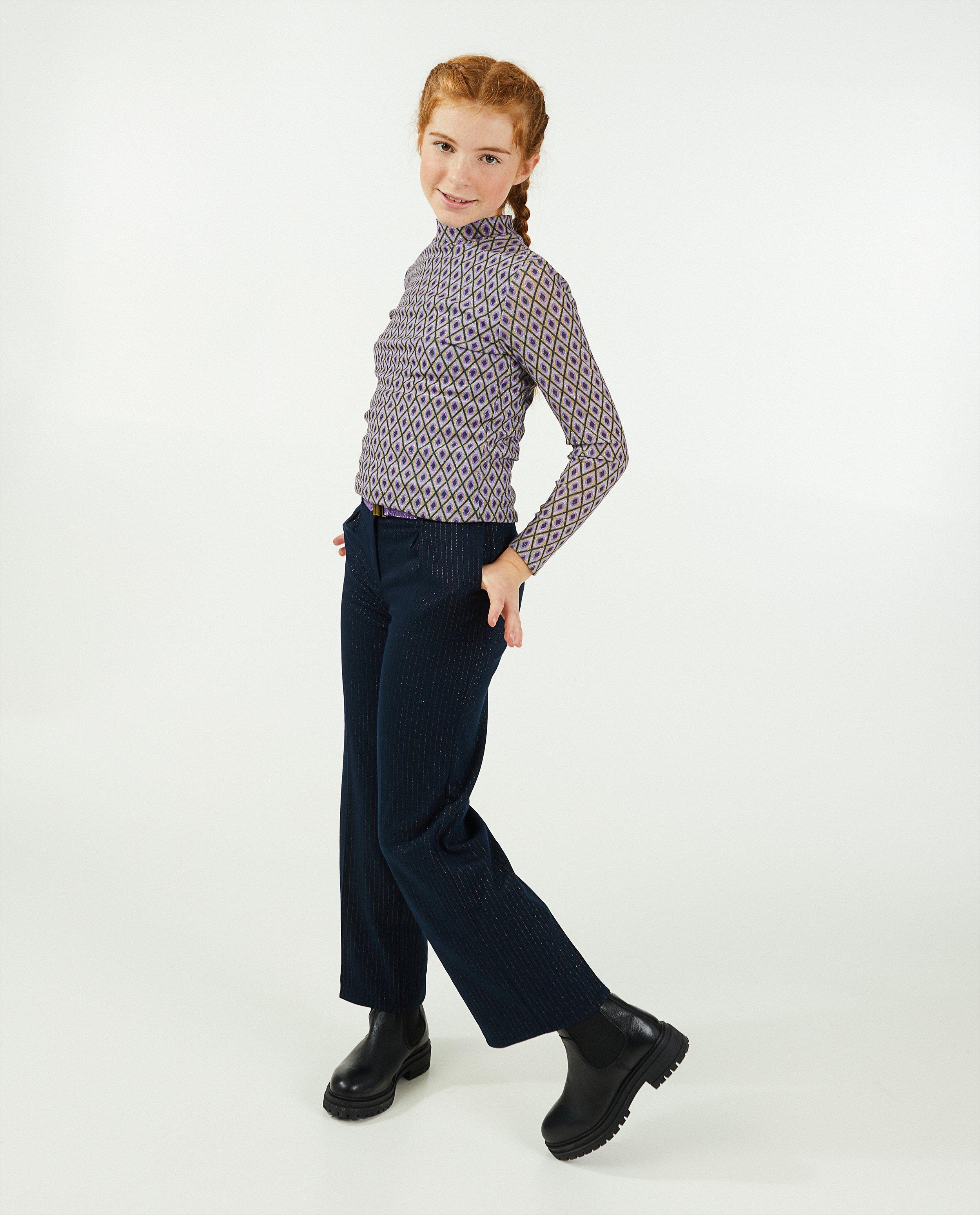Pantalon bleu foncé à rayures - null - Fish & Chips