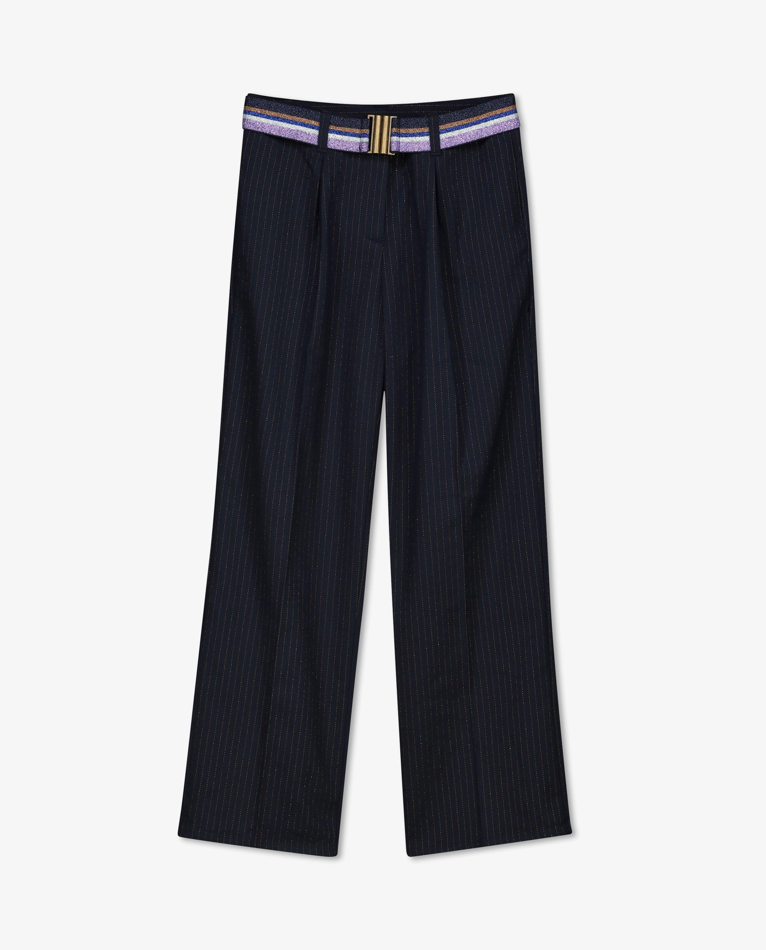 Pantalons - Pantalon bleu foncé à rayures