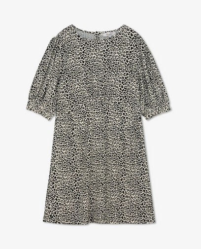 Witte jurk met luipaardprint