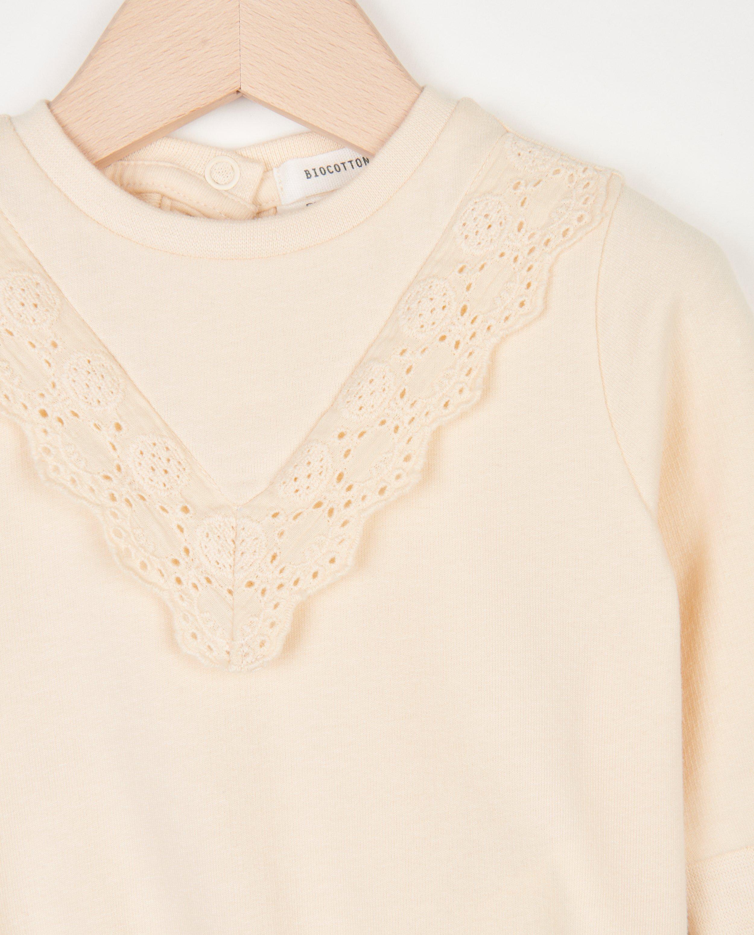 Sweaters - Biokatoenen sweater met kant