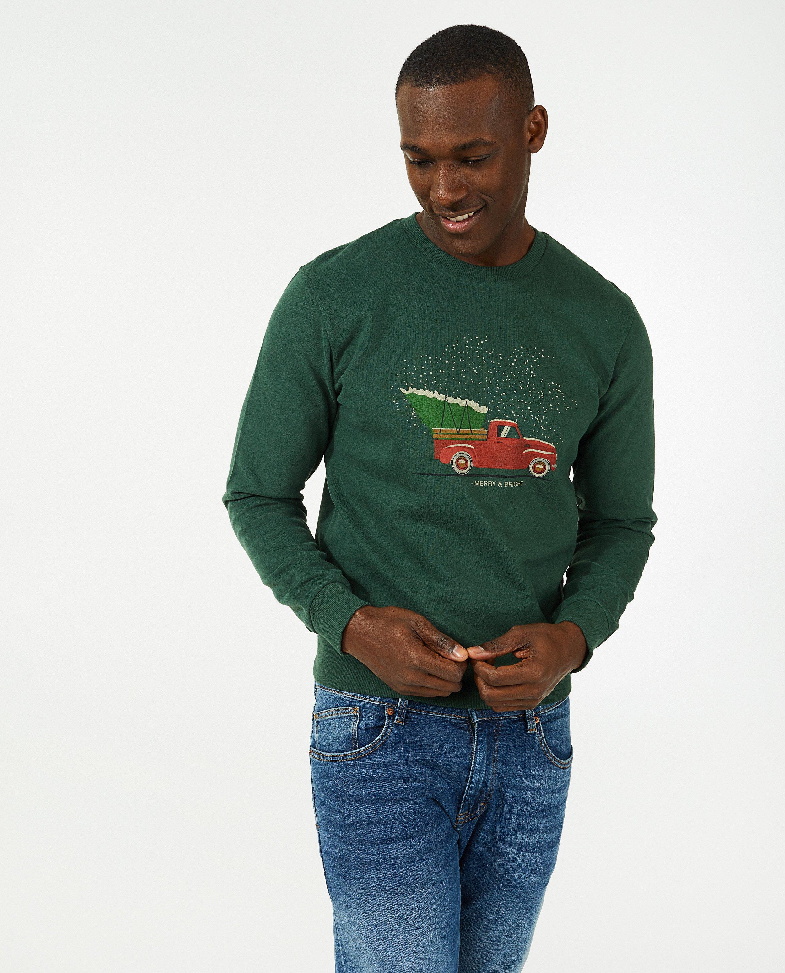 Sweat de Noël vert, hommes - null - Quarterback