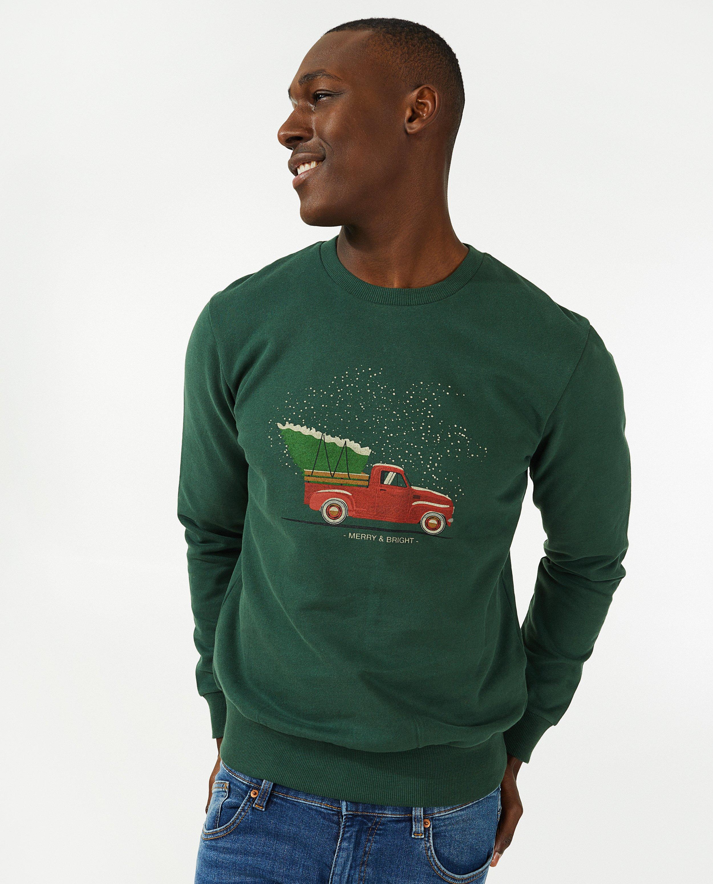 Sweats - Sweat de Noël vert, hommes