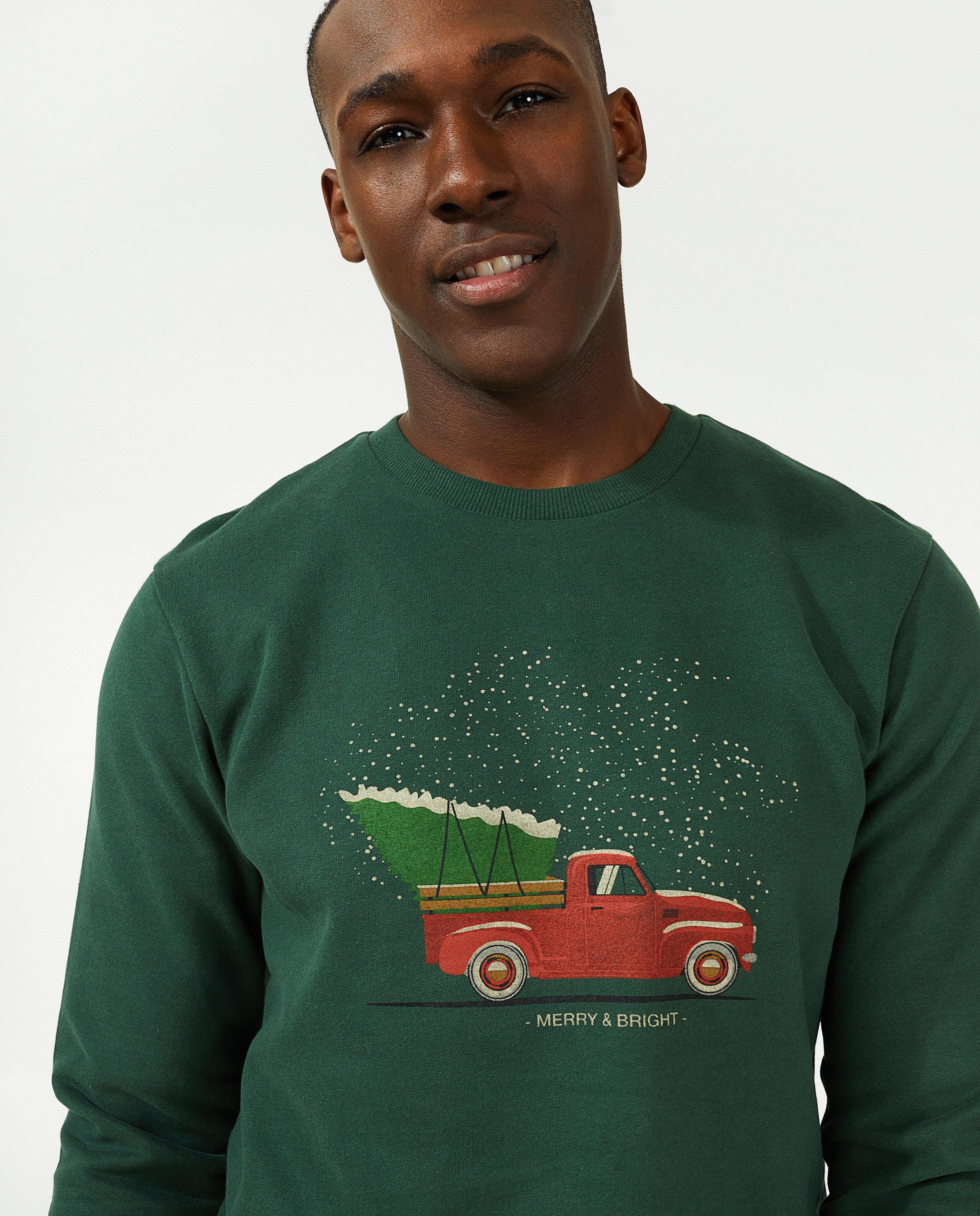 Sweats - Sweat de Noël vert, hommes