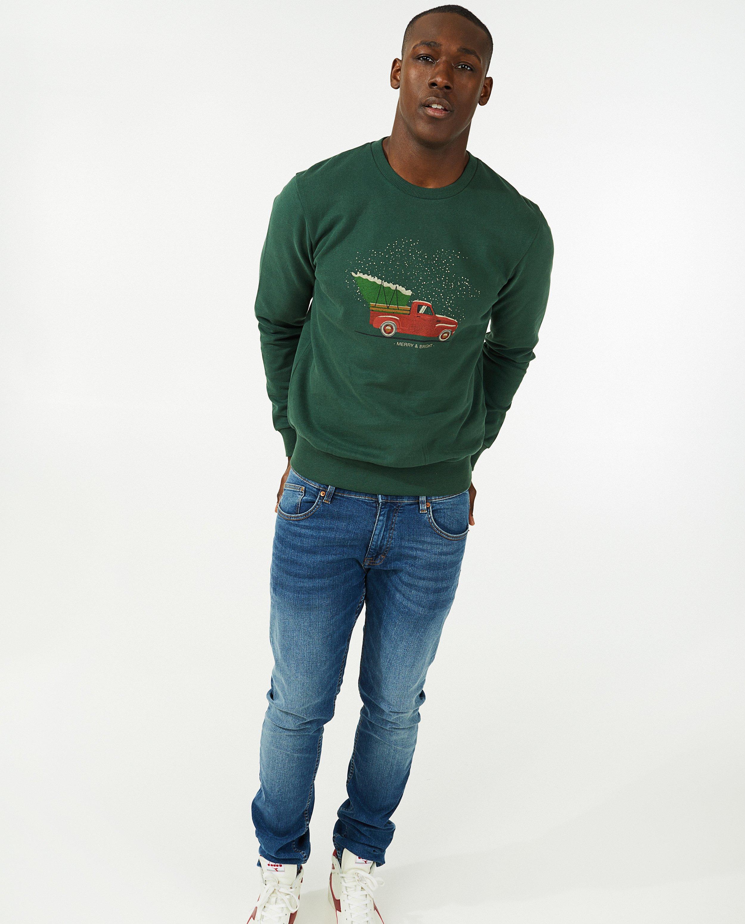 Sweats - Sweat de Noël vert, hommes