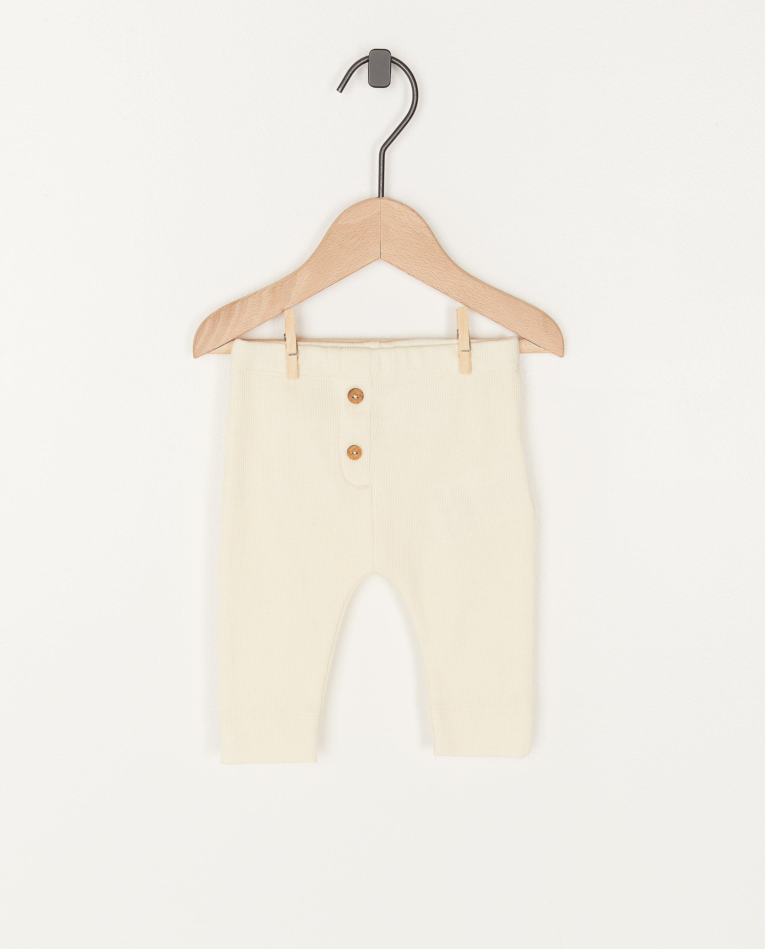 Witte legging met rib - null - Newborn 50-68