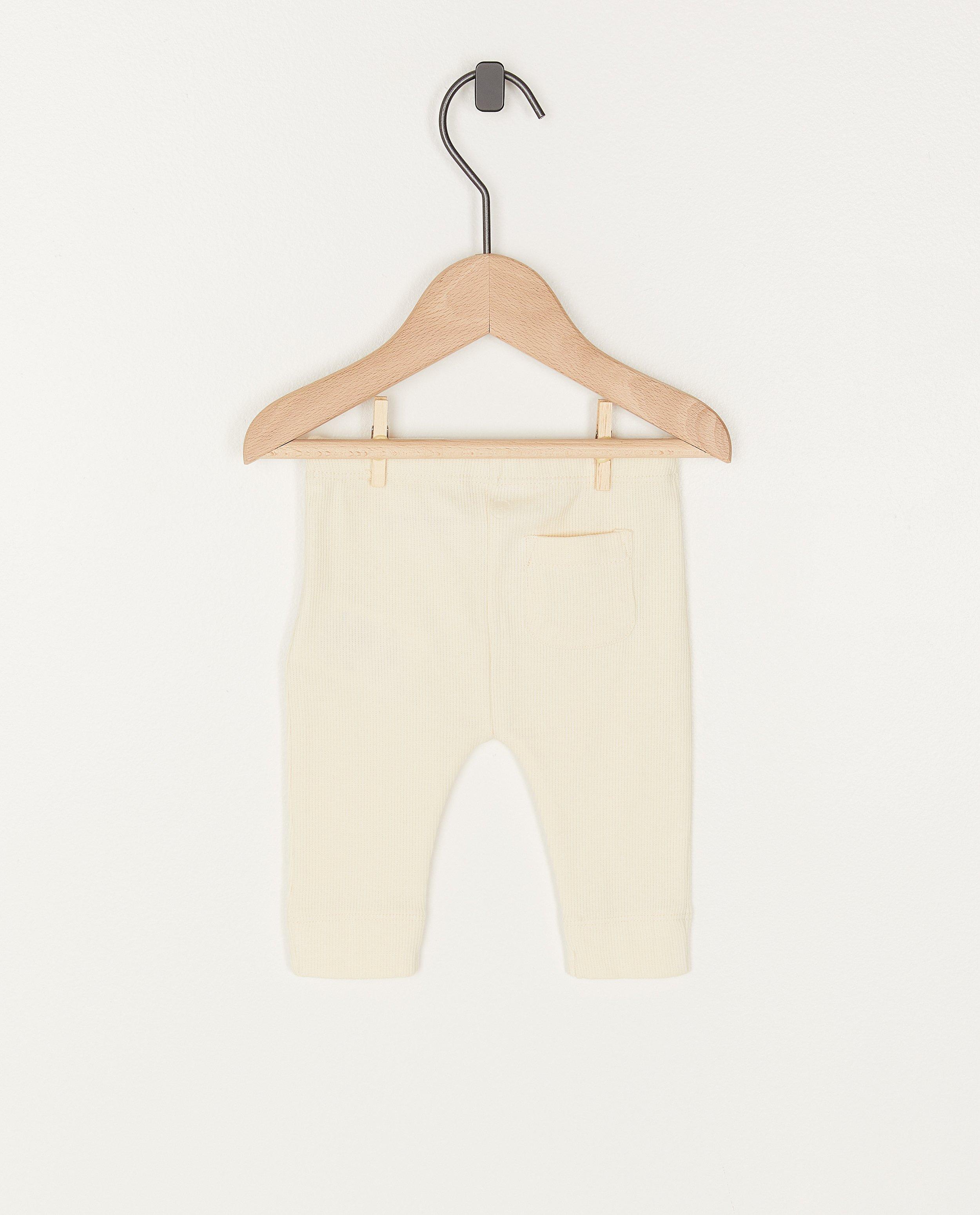 Leggings - Witte legging met rib