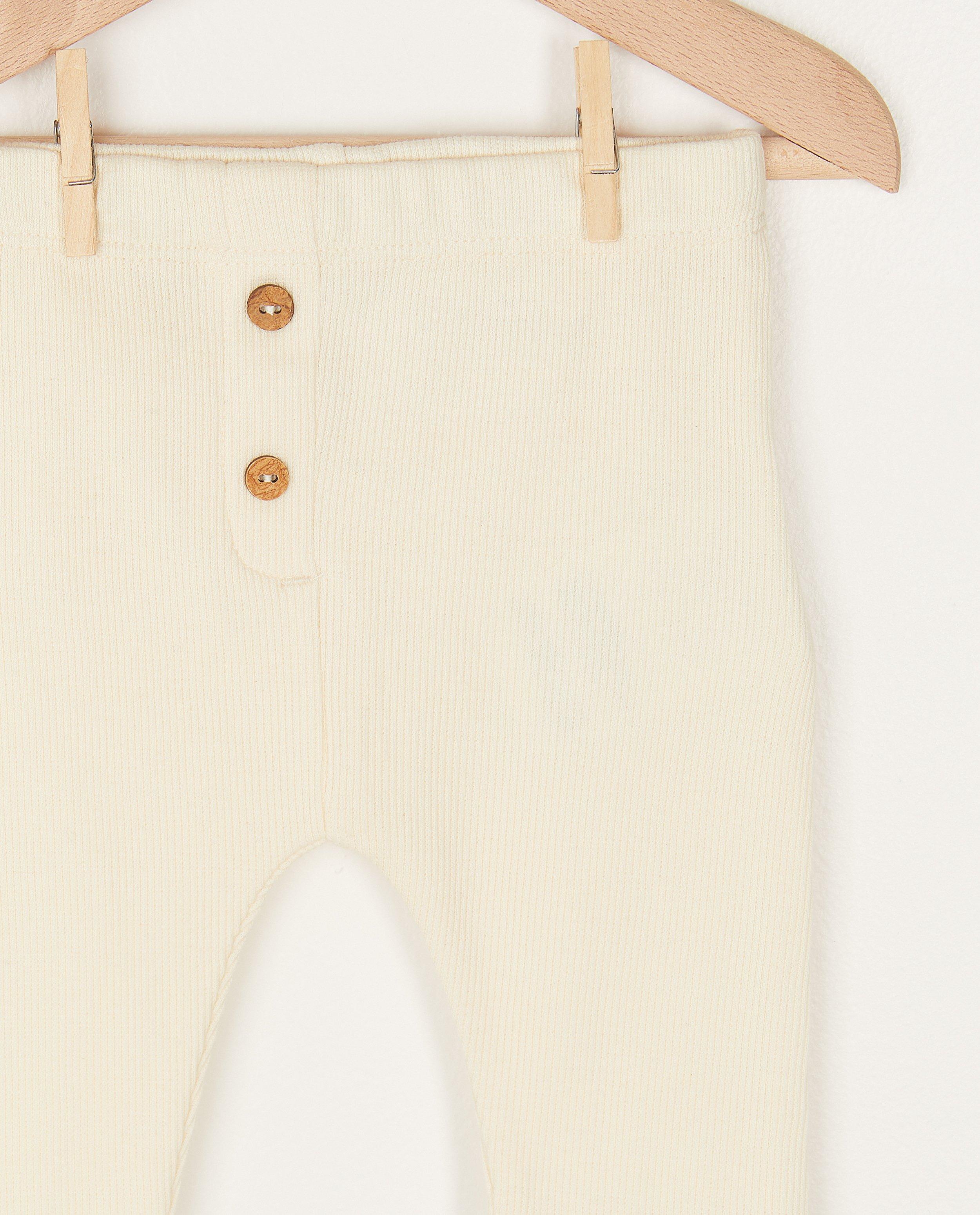 Leggings - Witte legging met rib