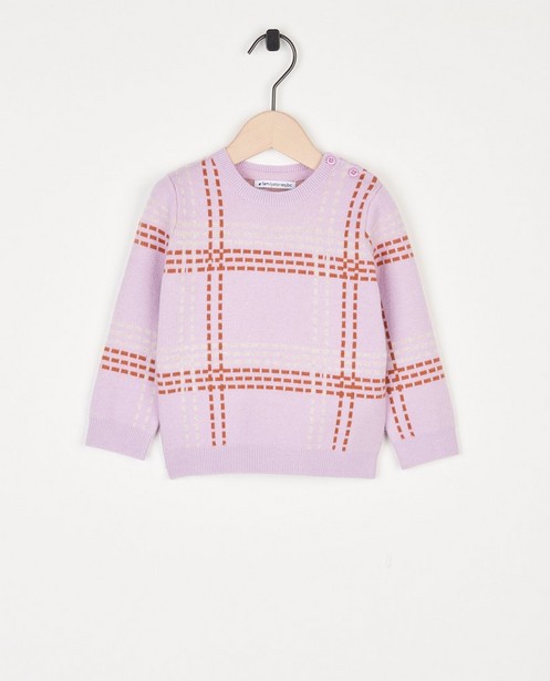 Pull lilas à carreaux - null - Familystories