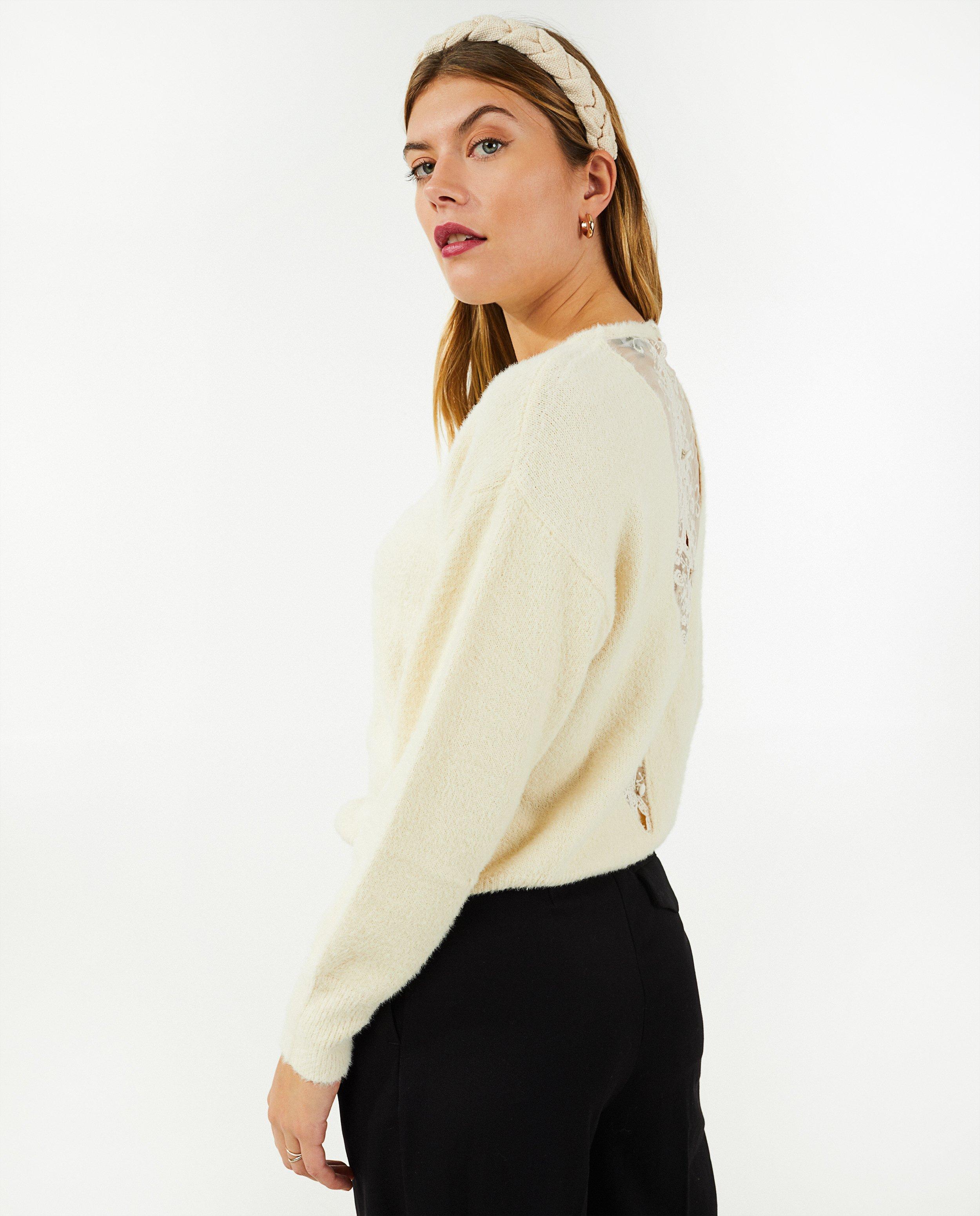 Offwhite trui met kant Sora Sora JBC Belgie Belgie