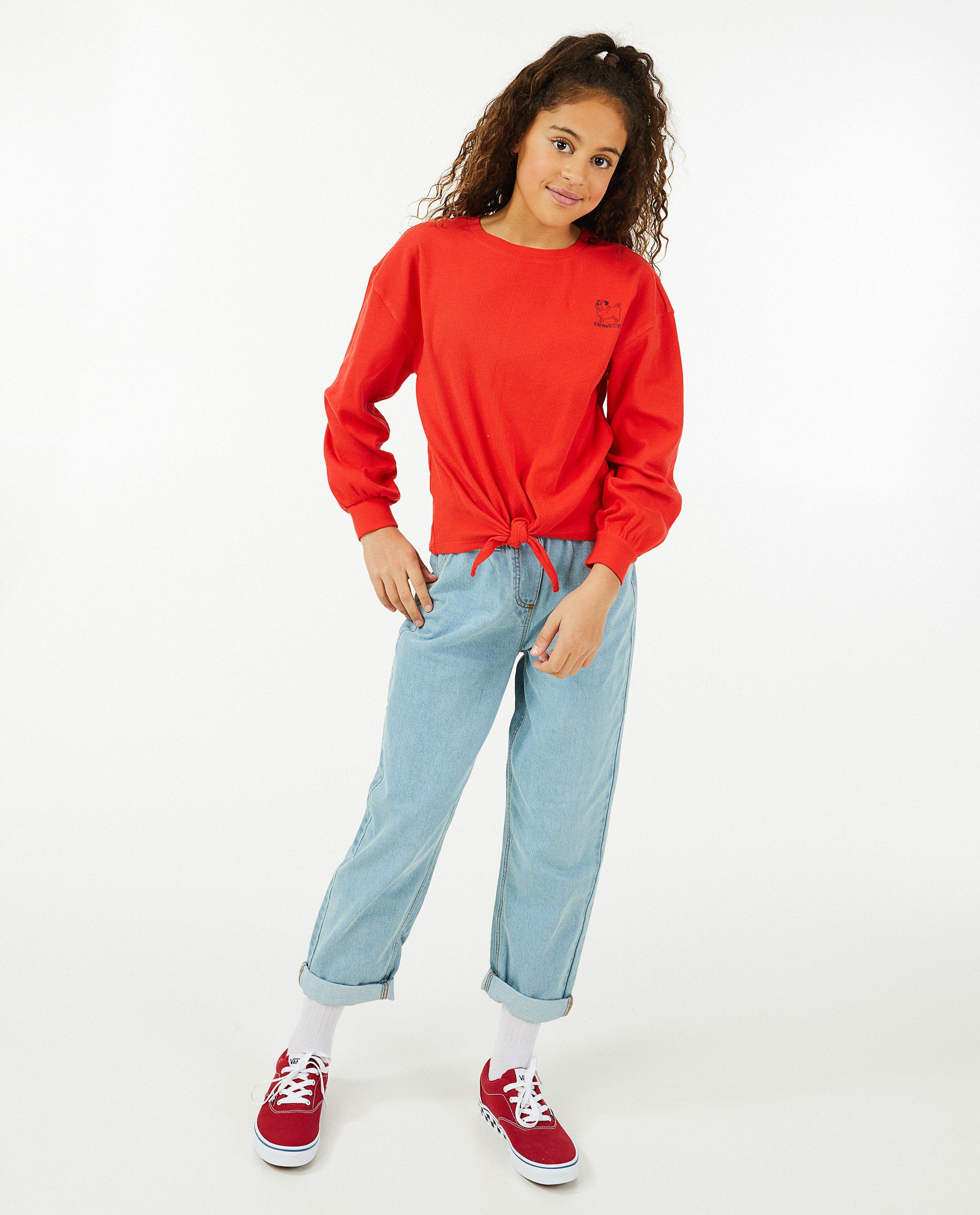 Jean mom rouge hotsell