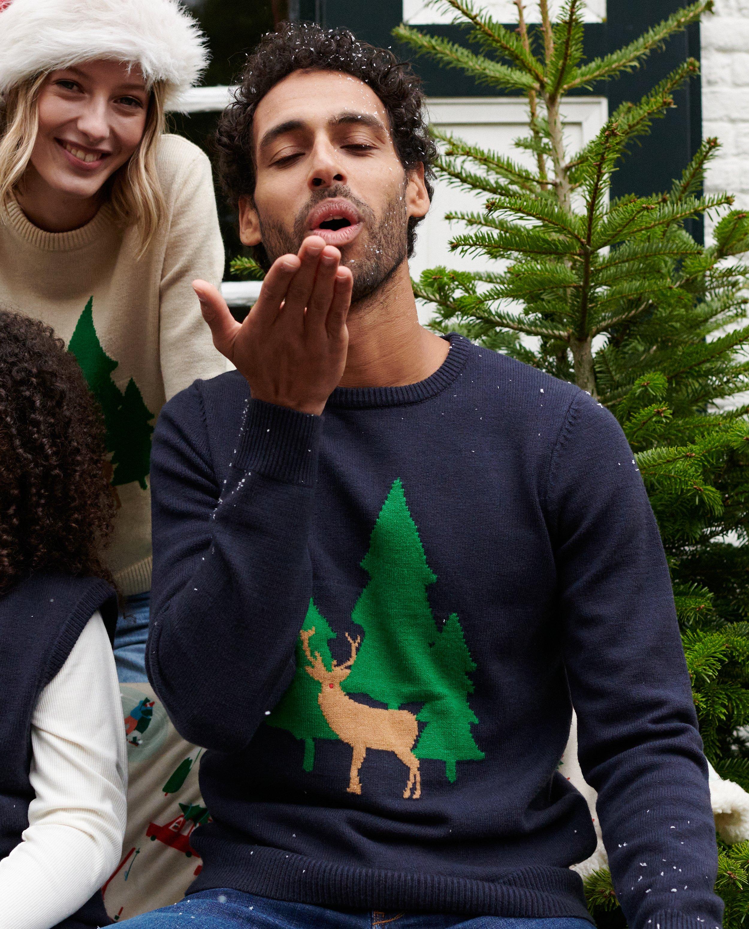 Pulls - Sweat de Noël bleu, hommes