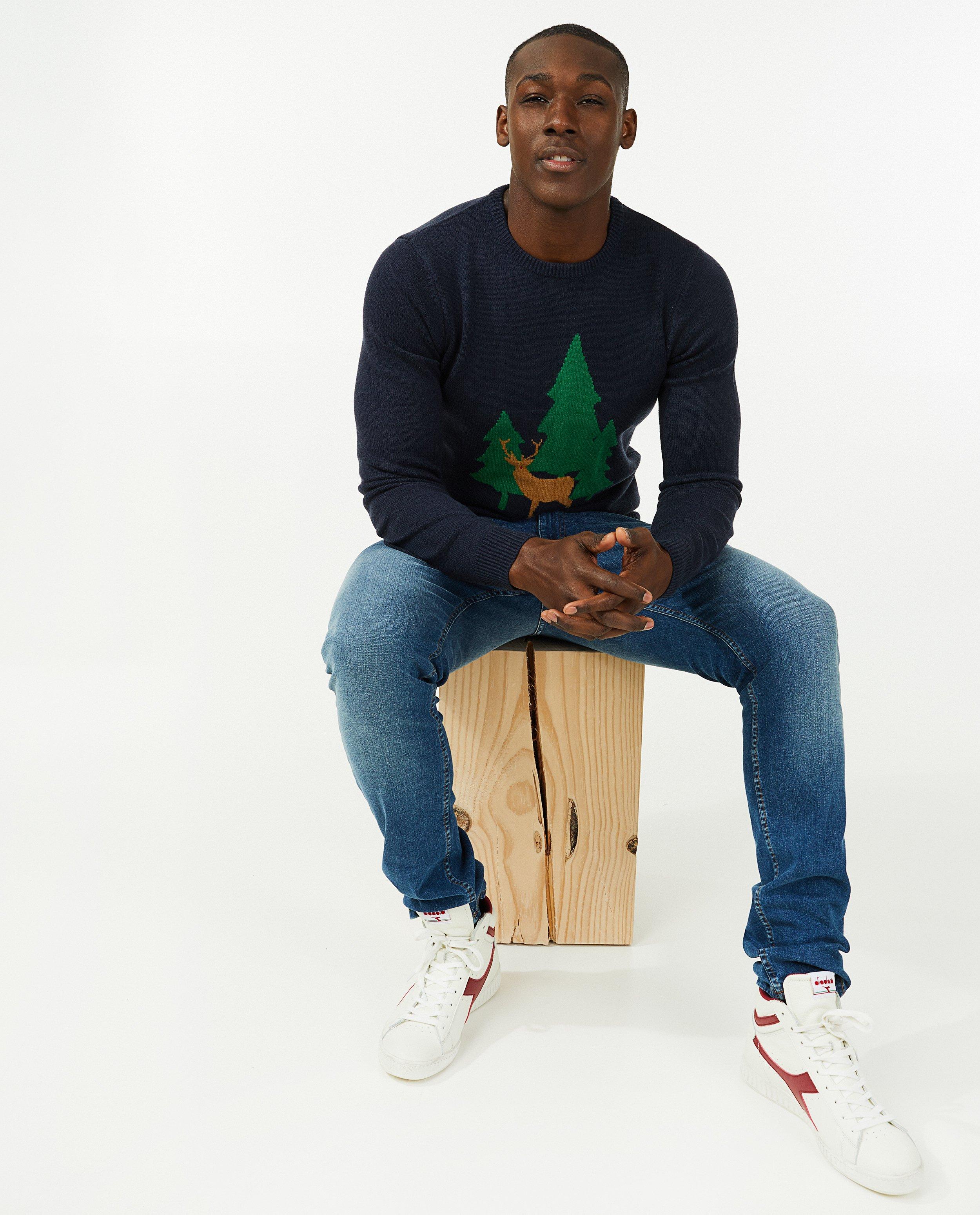 Pulls - Sweat de Noël bleu, hommes