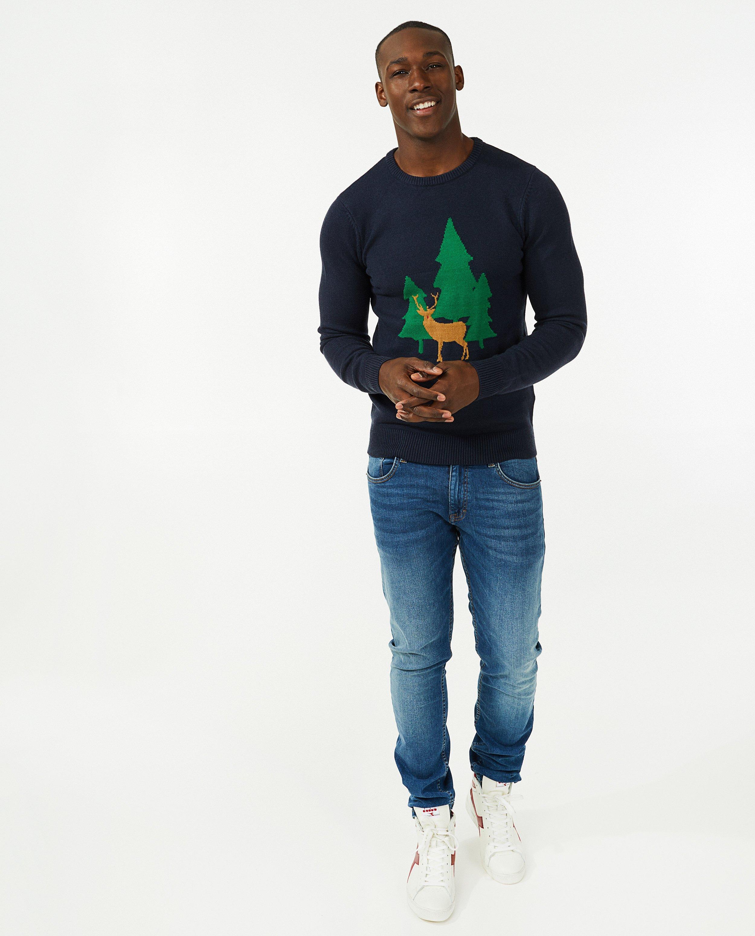 Pulls - Sweat de Noël bleu, hommes