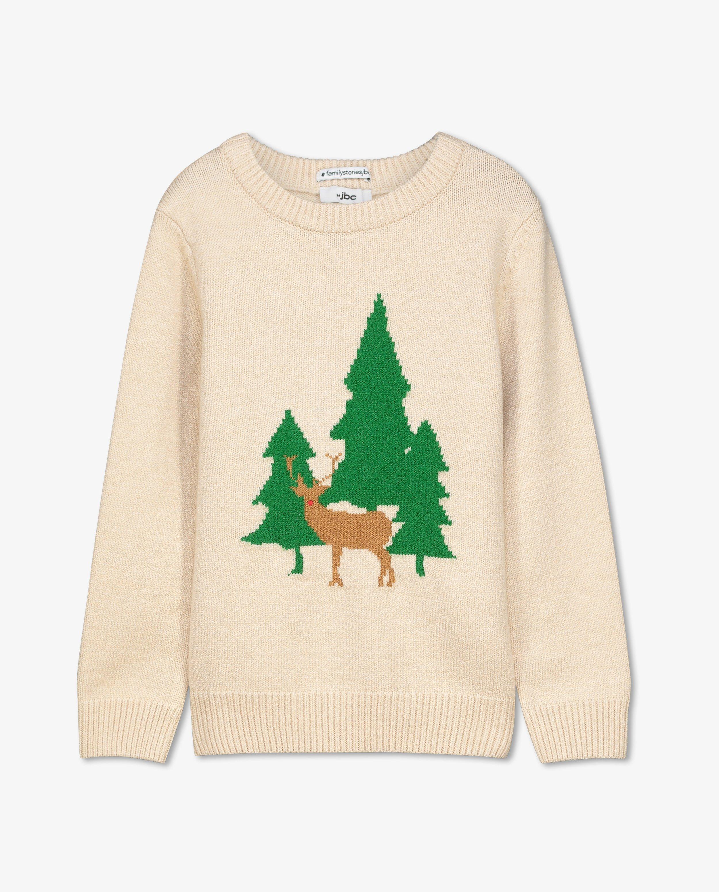 Truien - Beige unisex kersttrui, 2-7 jaar