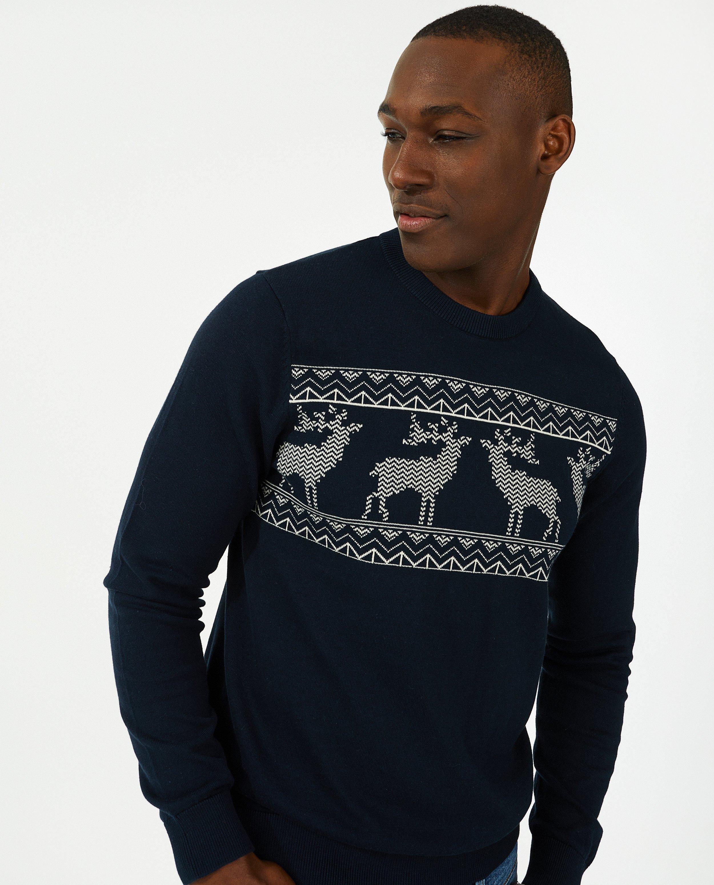 Blauwe kersttrui, heren - Product Detail - donkerblauw - afbeelding nummer 2