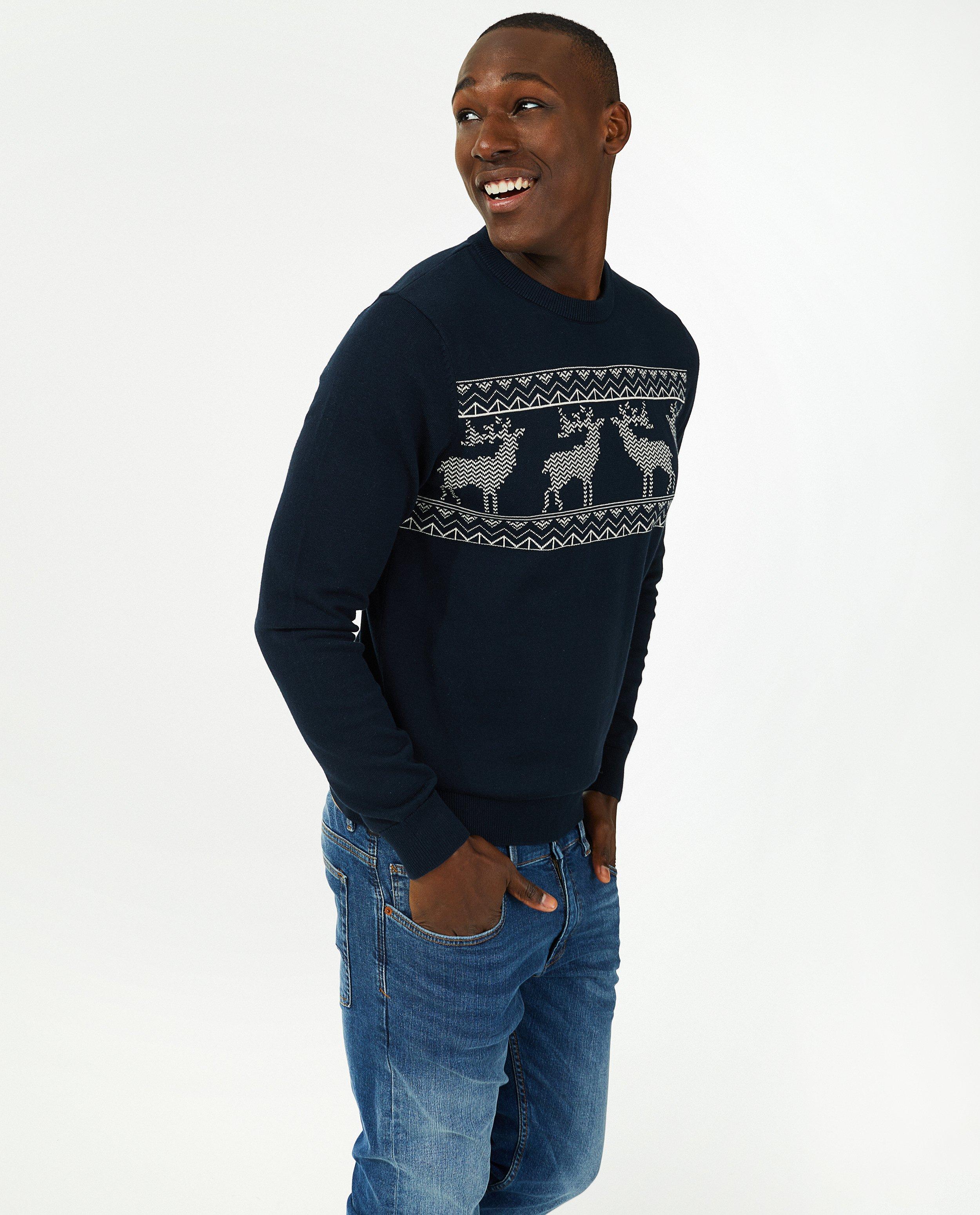 Blauwe kersttrui, heren - Product Detail - donkerblauw - afbeelding nummer 3