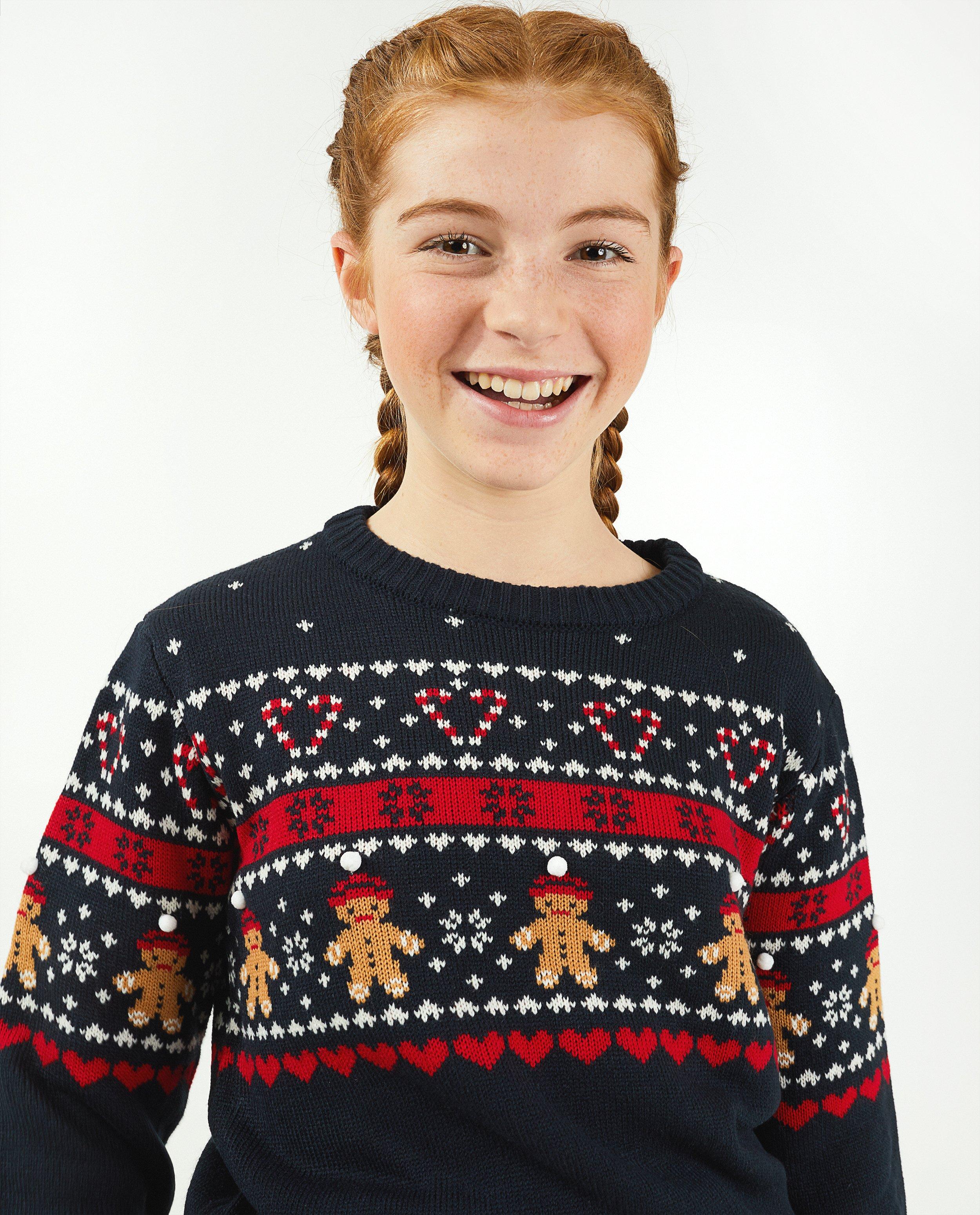 Pulls - Pull de Noël bleu à imprimé